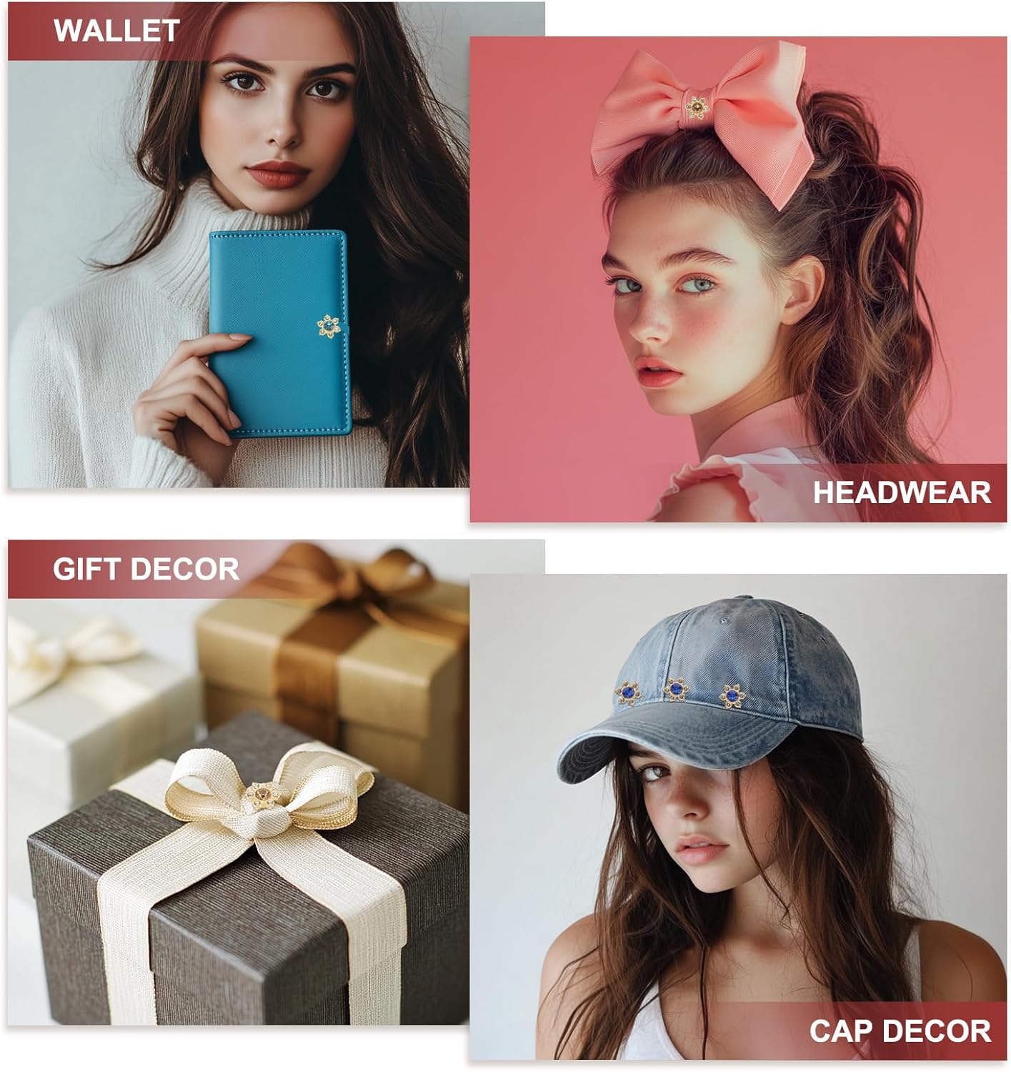 PATIKIL 100 Pcs Flower Crystal Rhinestone Embellishments, 13mm Flatback Glass Rhinestones with Craft Gems Crystal Decoration Button for Clothes DIY Crafting Jewelry Making, Transparent - Image 6