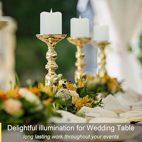 Miniatura 10 de TECHLONG Velas sin llama que funcionan con pilas con temporizador, llama móvil 3D parpadeante, duran más de 600 horas, velas LED eléctricas de cera