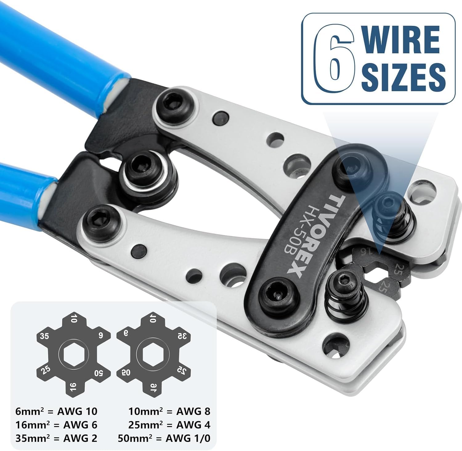 Batterie-Kabelschuh-Crimpzange für AWG 10-1/0 elektrische Kabelschuhe, mit 2 Kabelschneidern, 64 Ringkabelschuhen und 70 Schrumpfschläuchen