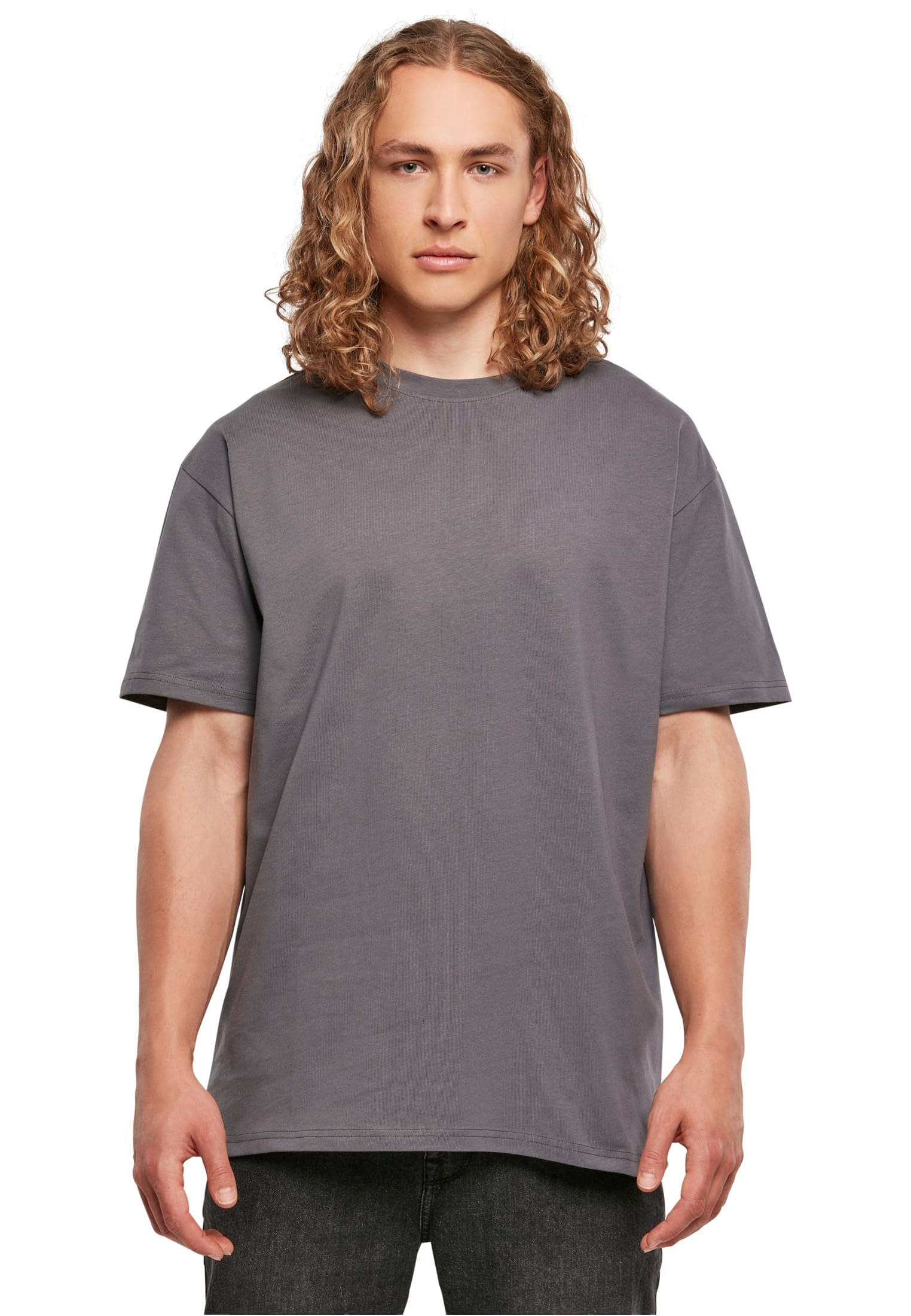 Build your Brand Men's T-Shirt Heavy Oversize Tee Dark Grey 5XL, Dark Grey, XXXXX-Large