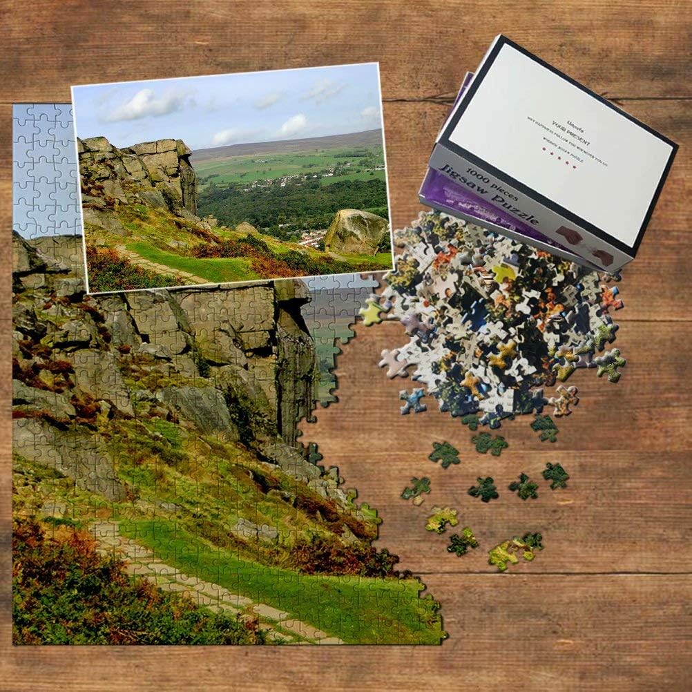 UK England Ilkley Rock Jigsaw Puzzle 1000 Piece Travel Souvenir Wooden