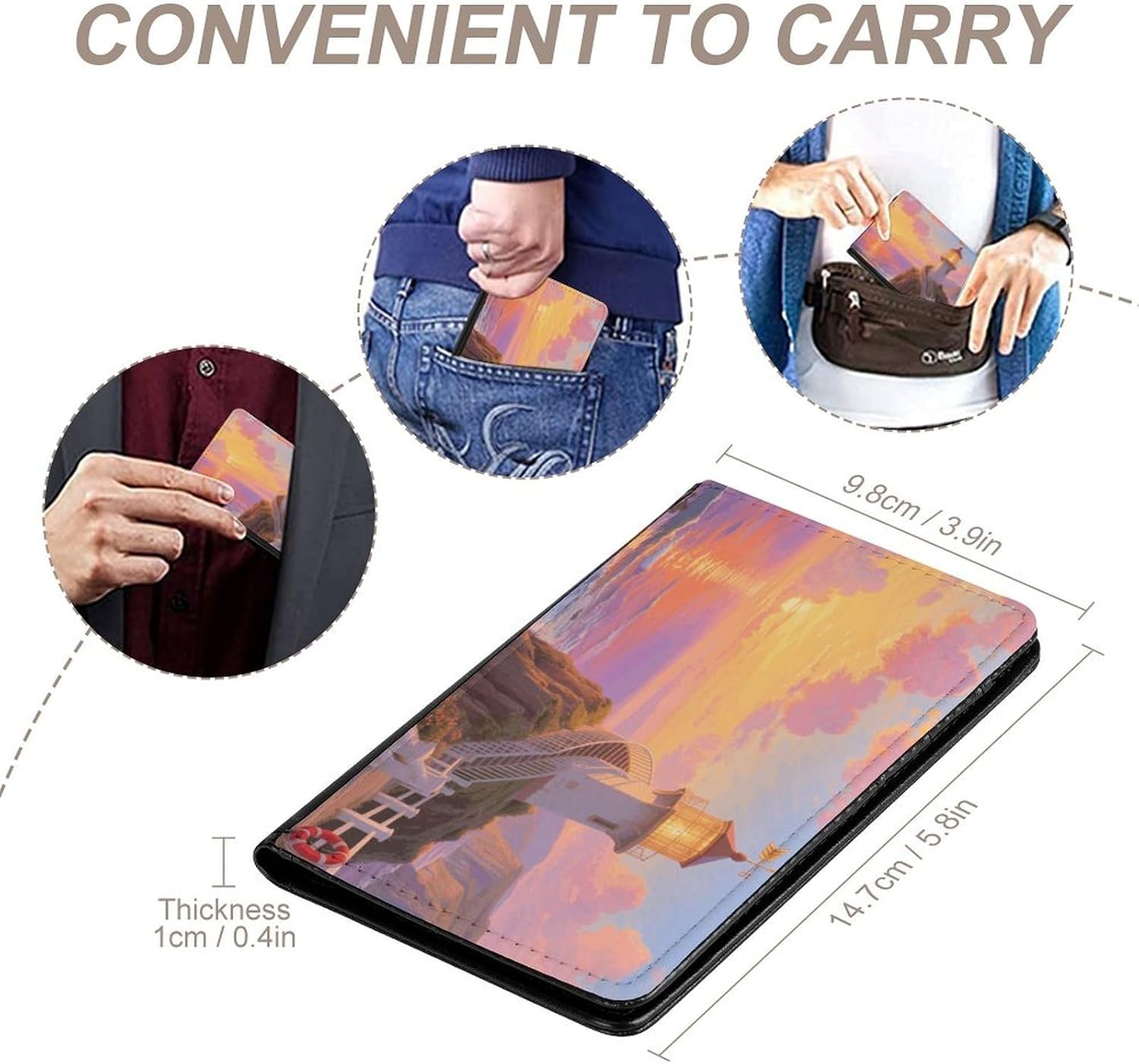 Sunset Lighthouse Passport Holder for Travel image 4
