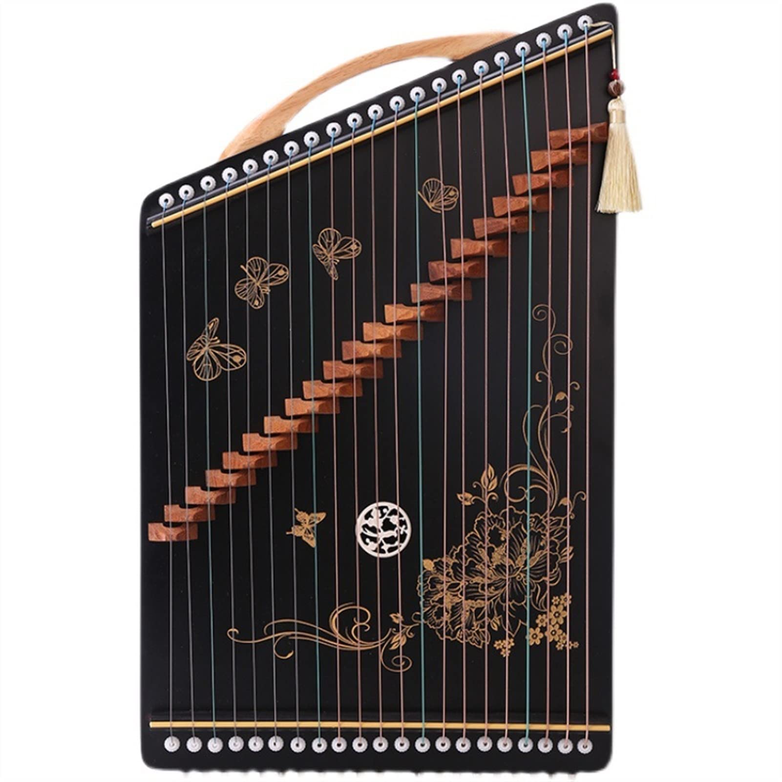 FLFL Tragbare Harfe 21-Saite Guzheng-Praxis-Finger-Instrument-Klaviercode-Version Professionelle Hand Fingersatz-Übung Zither Tragbarer Mini Guzheng