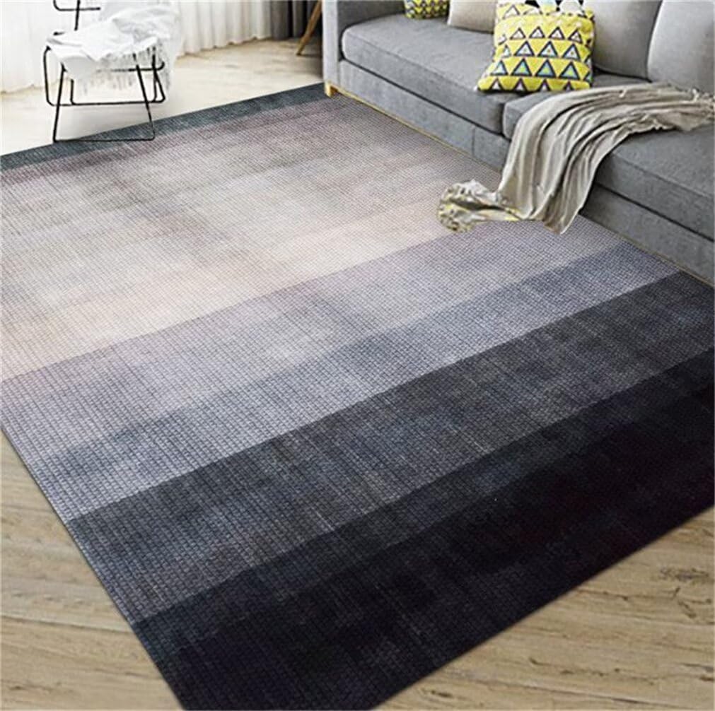 Tapis salon lavable gris foncé 100x150cm au design minimaliste moderne pour enfant