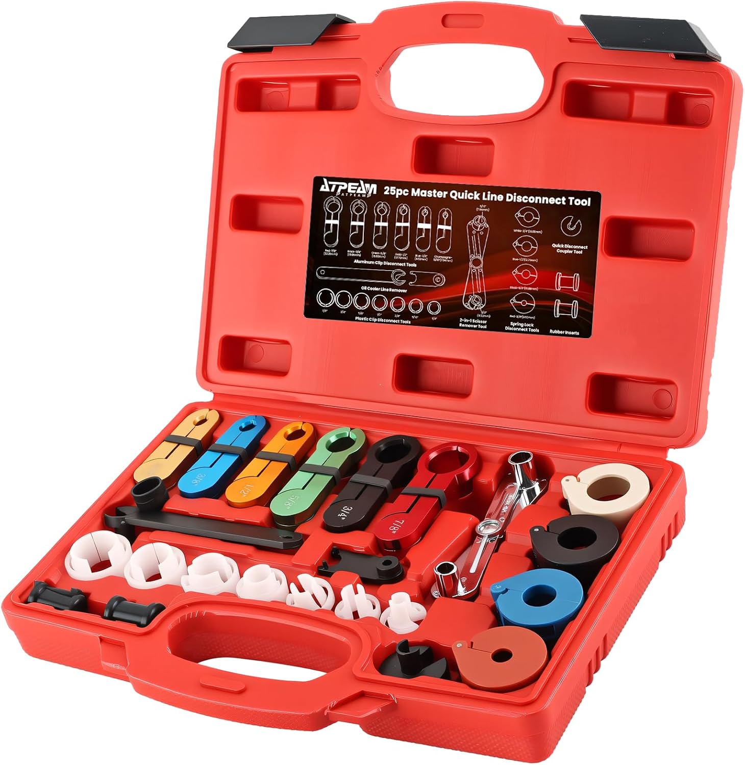 ATPEAM 22pcs Master Quick Disconnect Tool Kit Fuel Line Disconnect Tool Air Line Removal Compatible with Most Ford Chevy GM Models