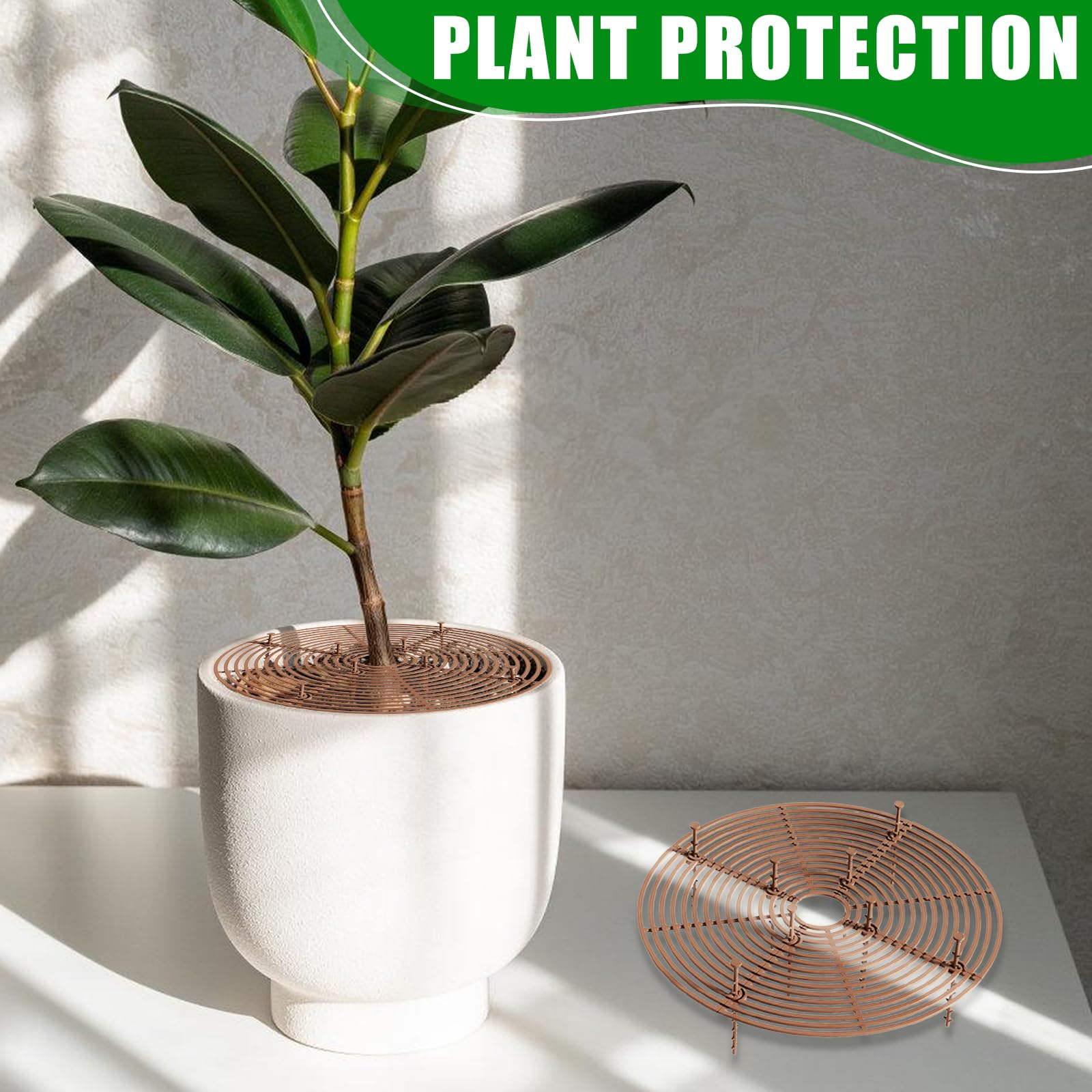 Lot de 6 grilles de protection rondes pour plantes - 30 cm - Protection pour pot de fleurs - Support de pot de fleurs - Grille pour pots de fleurs - Grille pour enfants et animaux domestiques