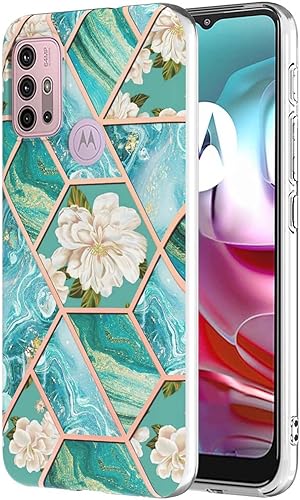 Funda delgada para Moto G30, funda para Moto G20, funda para Moto G10, funda con patrón de mármol IMD para niñas, con función de protección de