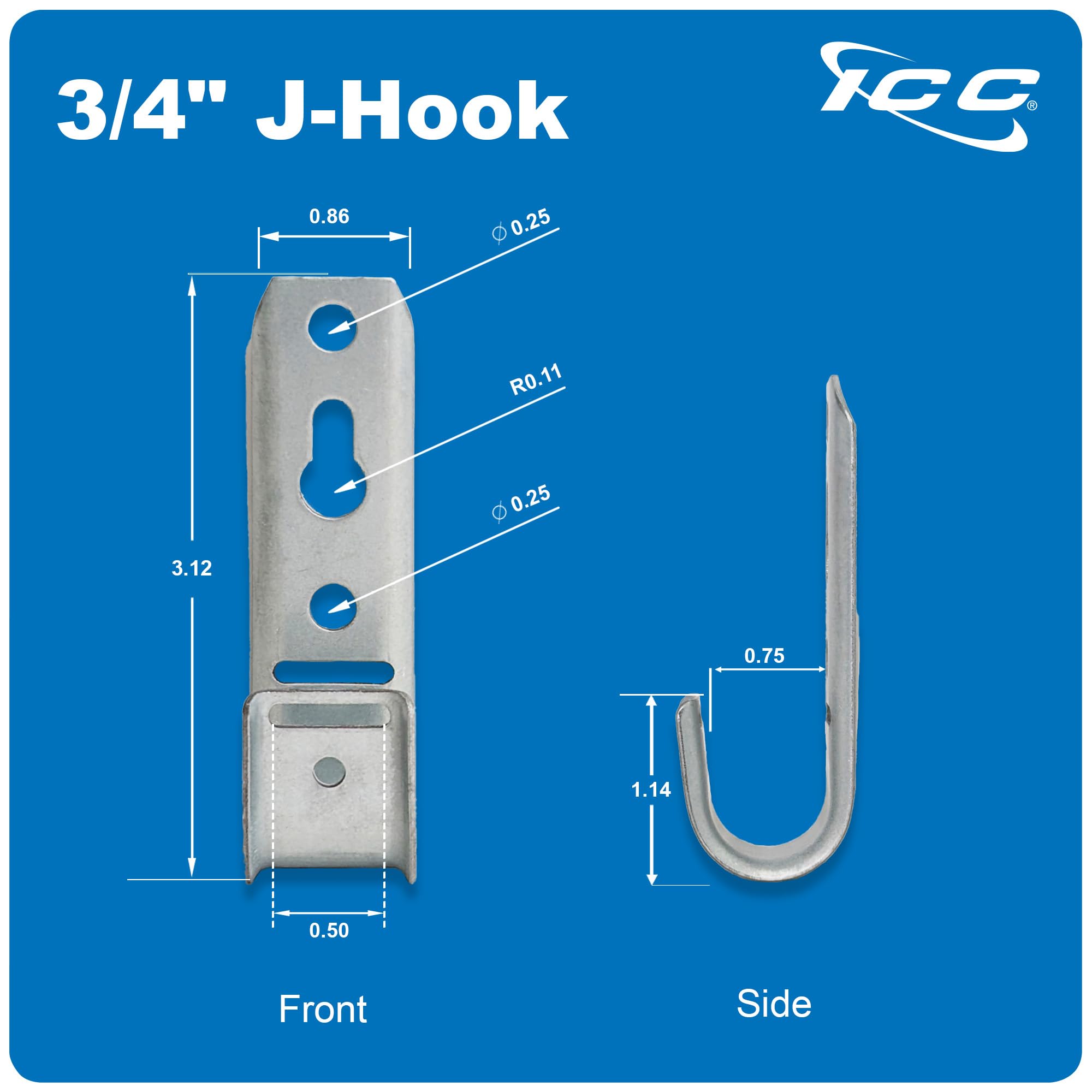 Wall Mount J Hooks - Organize Cables FREE SHIPPING -8