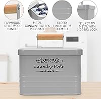 Vista 4 de ELITAPRO Soporte para cápsulas de lavandería - Moderno contenedor de cápsulas de lavandería de granja - Contenedor de cápsulas de detergente