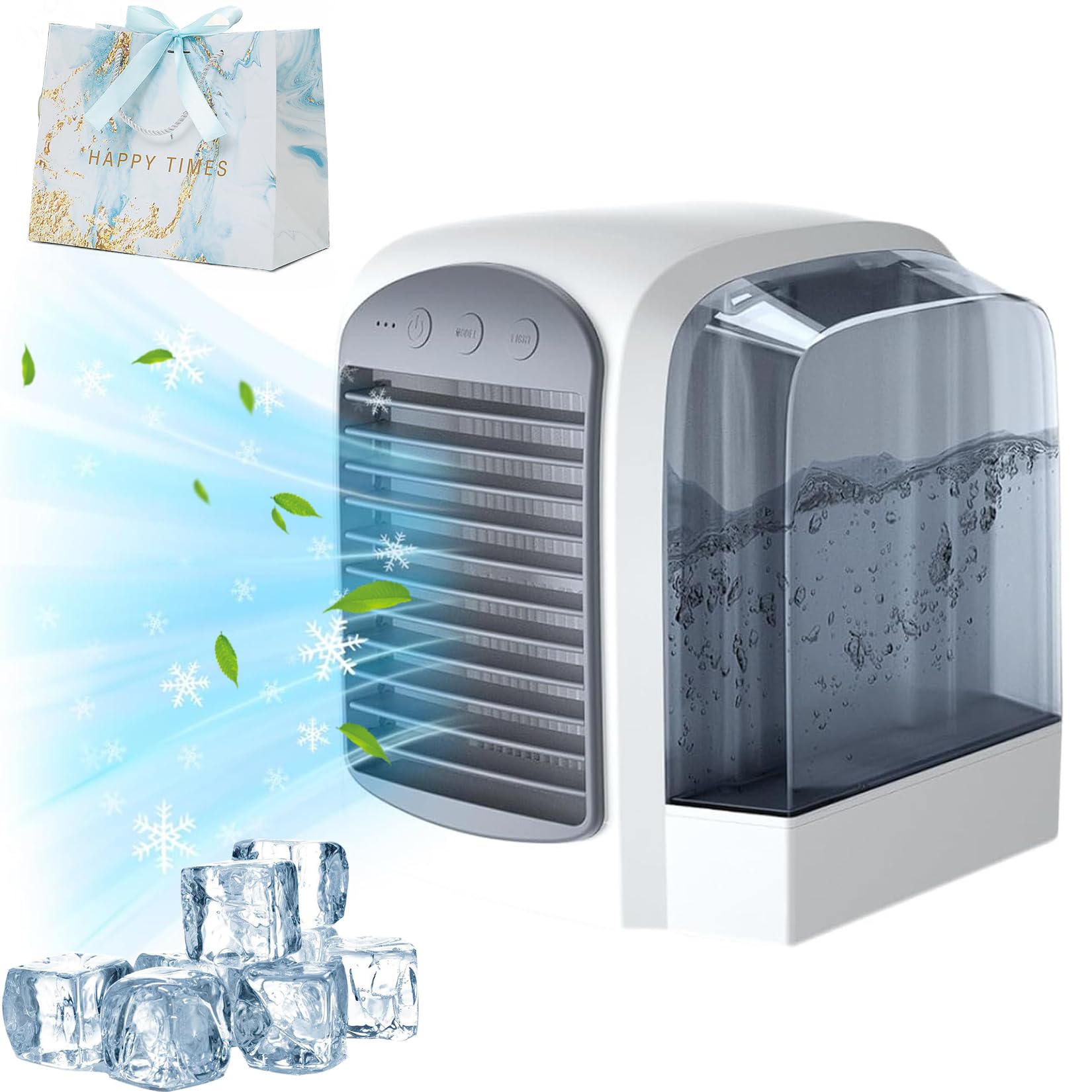 Frost Blast Pro Portable Air Chiller, 2024 New Frost Blast Pro Portable Air Conditioner, Powerful Frost Blast Pro Portable Ac, 3 Levels Quiet Usb Air Cooler Cooling Fan for Home Office Travel (Gray)