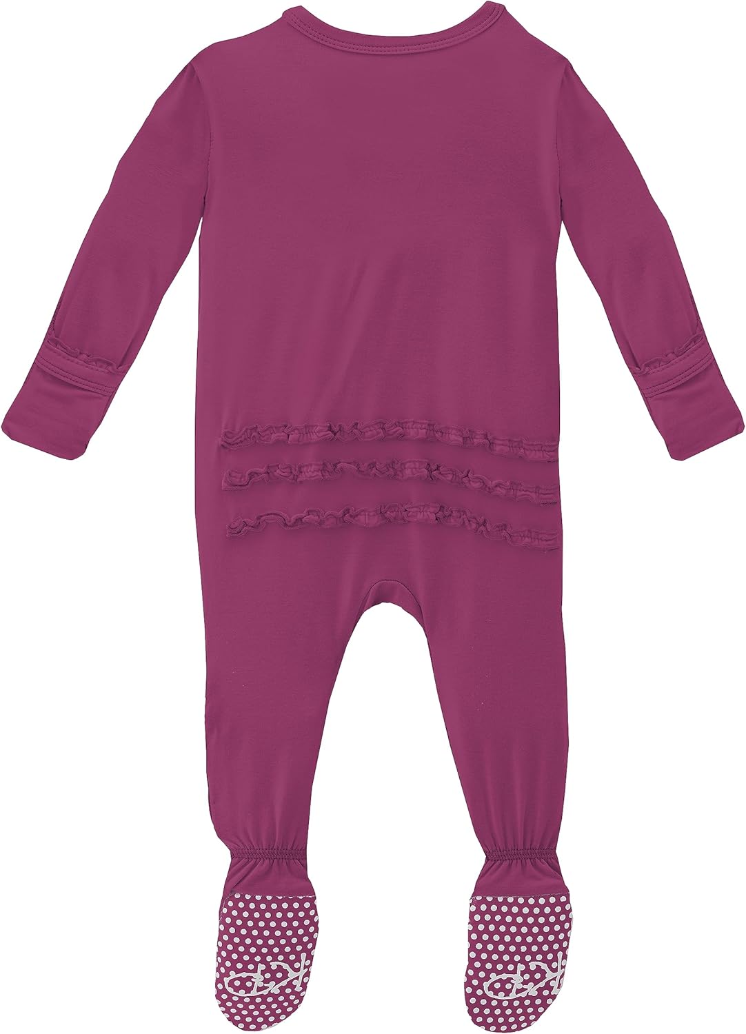 KicKee Pants Solid Muffin Ruffle Footie with Zipper, Soft Sleepwear, One-Piece Girl Clothes