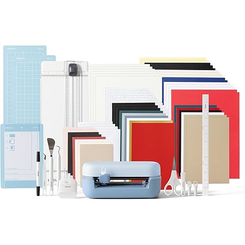 Cricut Joy™ 2 Deluxe Bundle, Blue - Ultra-Compact Cutting Machine - Perfect for Making Cards, Stickers, Labels, Decals, & More - Portable - Includes Enough Supplies for Up to 55 Projects