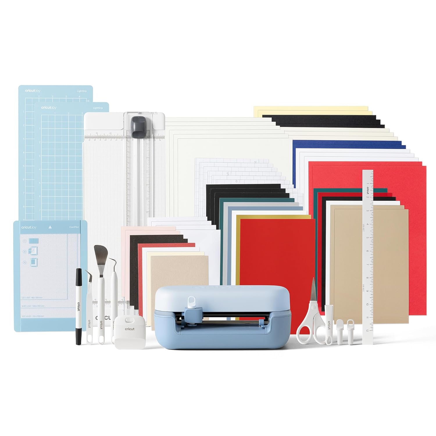 Cricut Joy™ 2 Deluxe Bundle, Blue - Ultra-Compact Cutting Machine - Perfect for Making Cards, Stickers, Labels, Decals, & More - Portable - Includes Enough Supplies for Up to 55 Projects