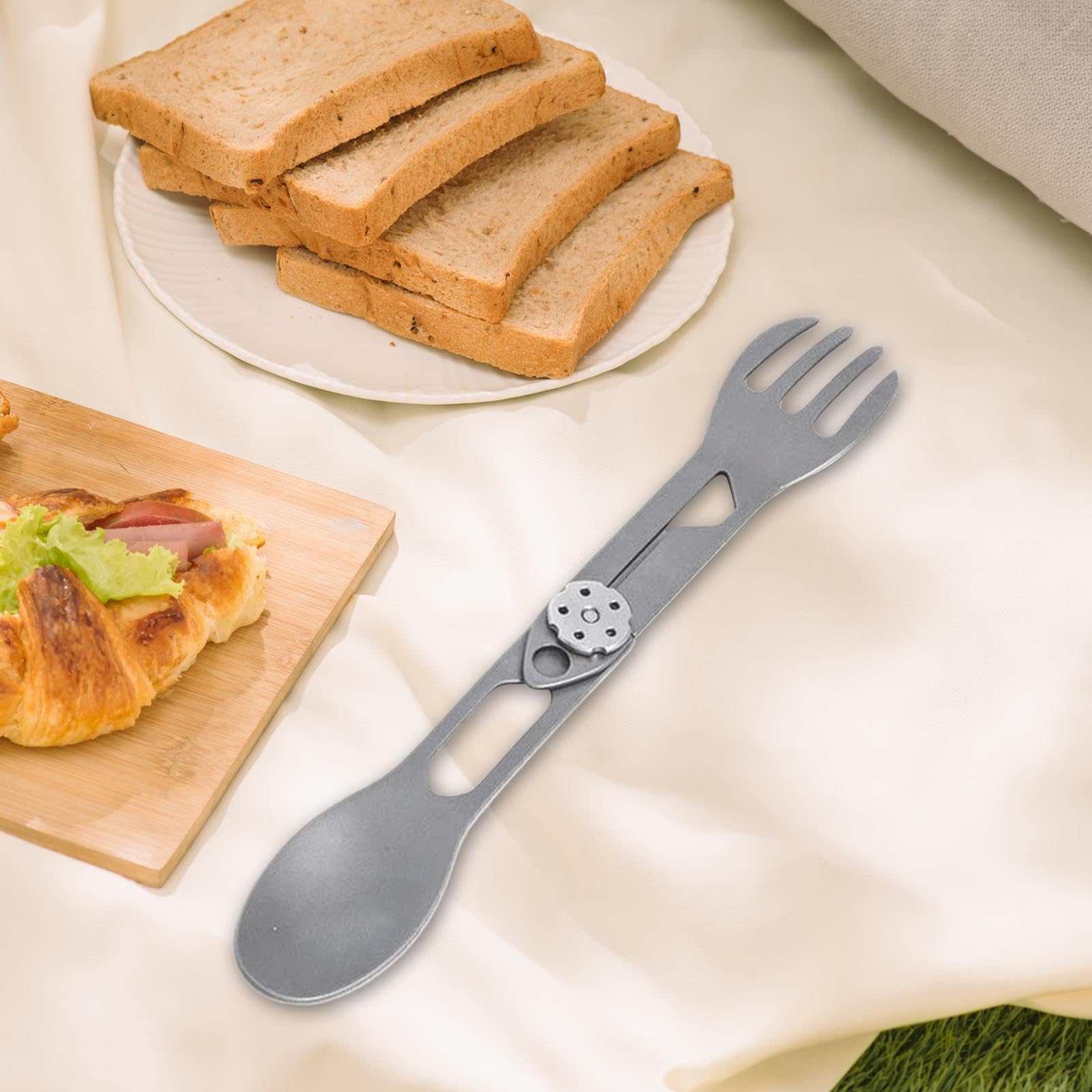 Titanium Spork | sk?adana ?y?ka i widelec 2 w 1 piknik - Survival Travel Survival Piesze wycieczki Piknik Zaj?cia ?wie?ym powietrzu