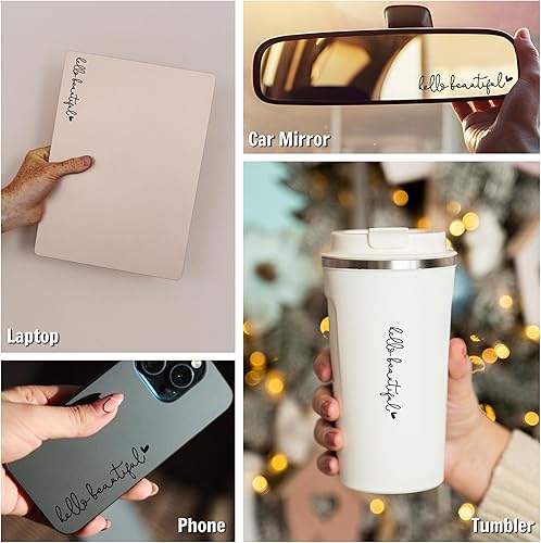 Miniatura 4 de Miarita - 3 calcomanías para espejo retrovisor con texto en inglés Hello Beautiful, calcomanías para ventana de automóvil para vehículos,