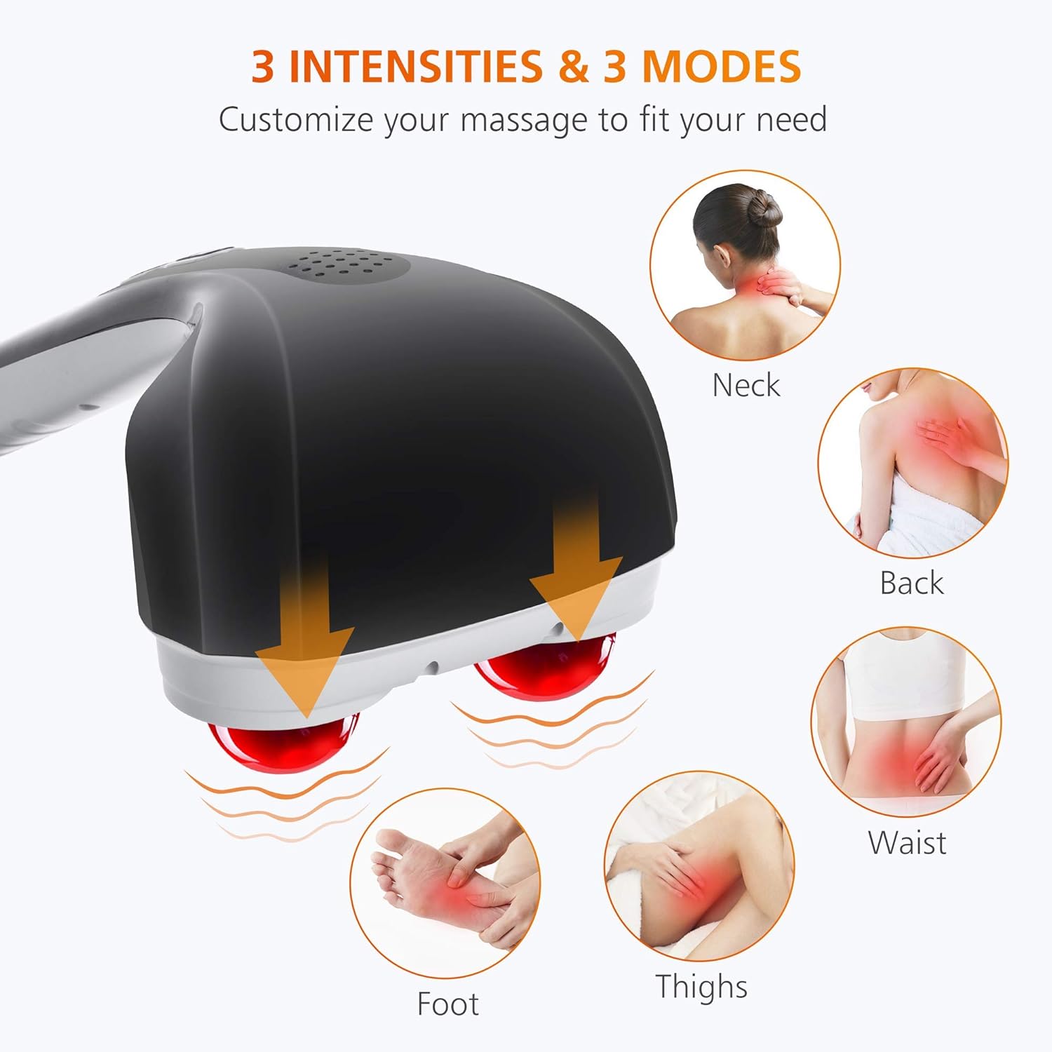 Snailax Cordless Handheld Back Massager and Foot Massager Machine with Heat Bundle | Deep Tissue Percussion Massager,Rechargeable Hand Held Massager and Shiatsu Feet and Leg Massager : Health & Household