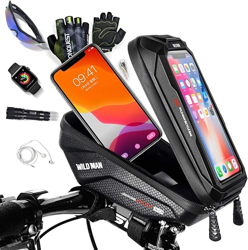 Miniatura 3 de Bolsa de manillar de bicicleta, resistente al agua, para marco de bicicleta, bolsa de tubo superior, bolsa de manillar de ciclismo, soporte para