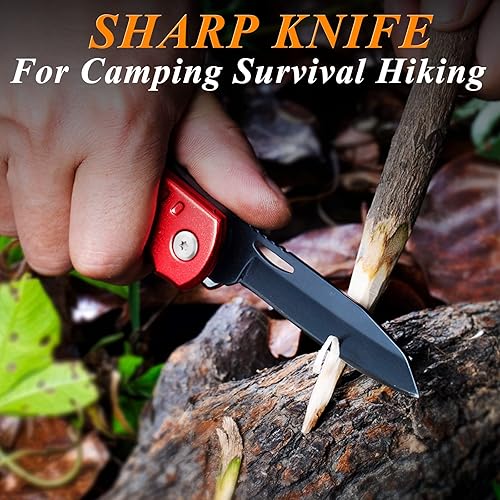 Miniatura 4 de RoverTac Hacha multiherramienta 11 en 1 – Equipo de camping con cuchillo, martillo, sierra, abridor de botellas, destornilladores – Herramienta