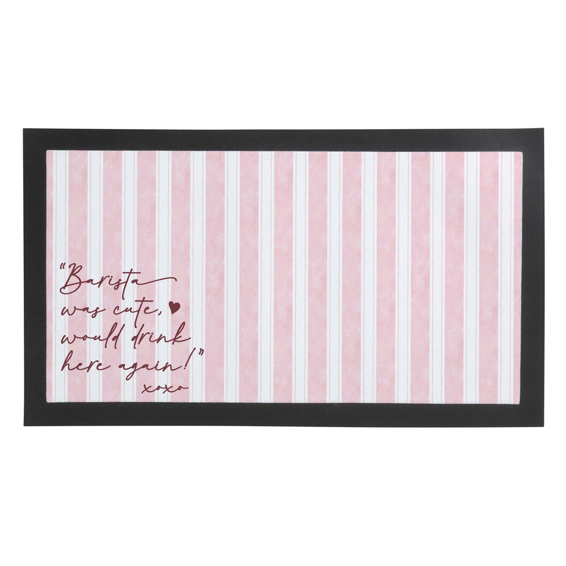 Cute Café Review Surface Mat - Pink Non-Slip Pub/Bar Service Mat | 44x25cm