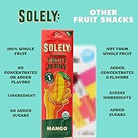 Vista 7 de Solely - Cecina orgánica de frutas de mango - 12 tiras de frutas envueltas individualmente - Cuero de fruta hecha de frutas secas - Snacks