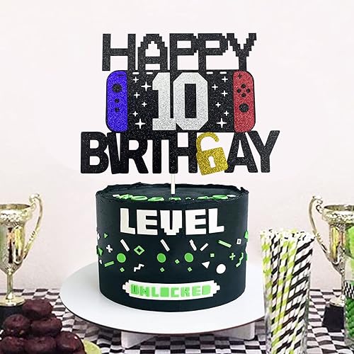 Miniatura 6 de Decoración de pastel de videojuegos de feliz 8 cumpleaños para niños y niñas de 8 años, decoración de fiesta de cumpleaños de nivel 8 (feliz