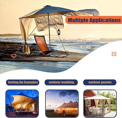 Miniatura 6 de Estacas de tienda de campaña de 16 pulgadas, anclajes de tierra atornillados, con 1 adaptador resistente para anclajes de tierra de tornillo, kit de