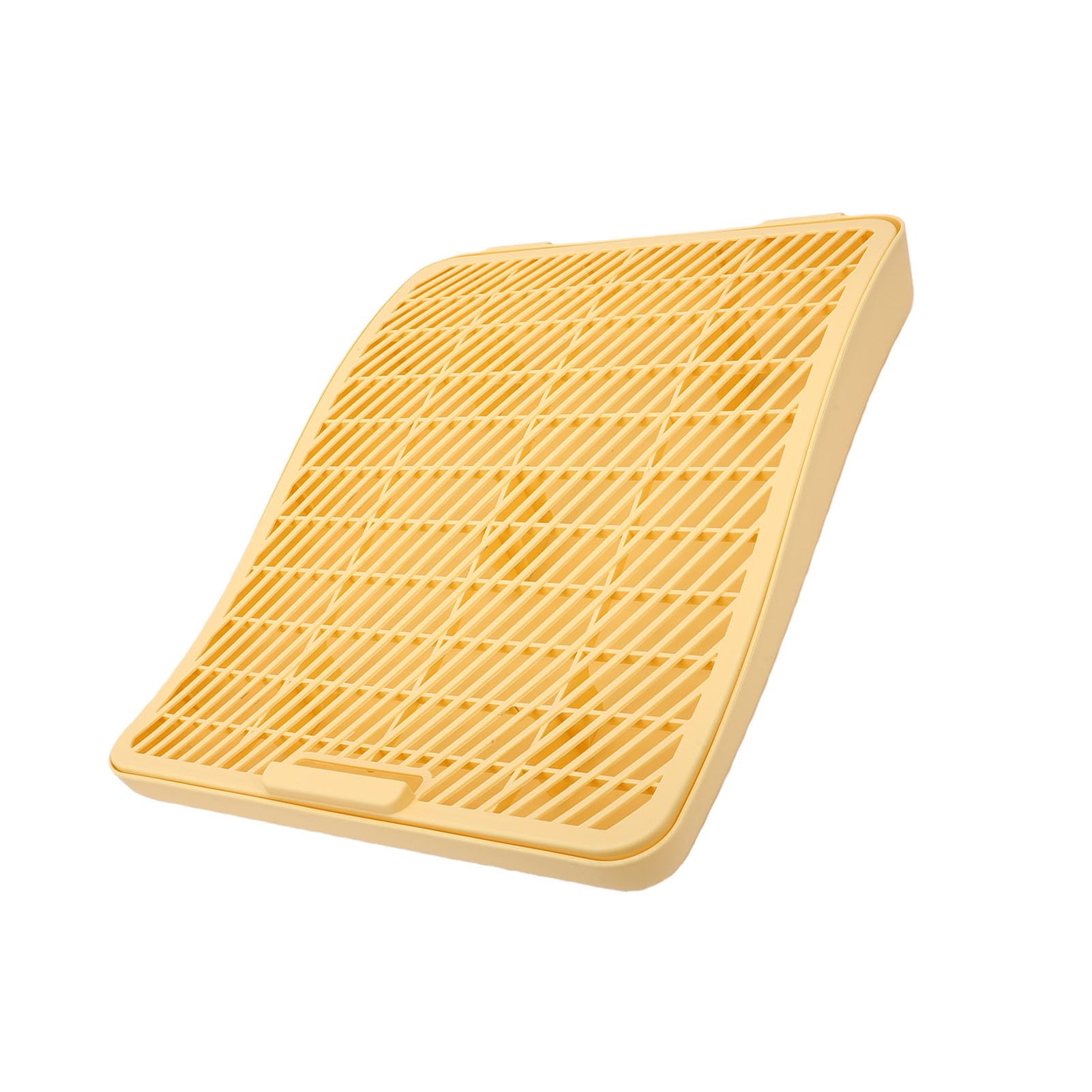 Asixxsix Tapis de Litière, Capteur de Litière pour Chat à Double Couche Anti-éclaboussures, Rampe de Marche avec Fonction de Filtre Lavable pour Chatons Chats âgés (Yellow)