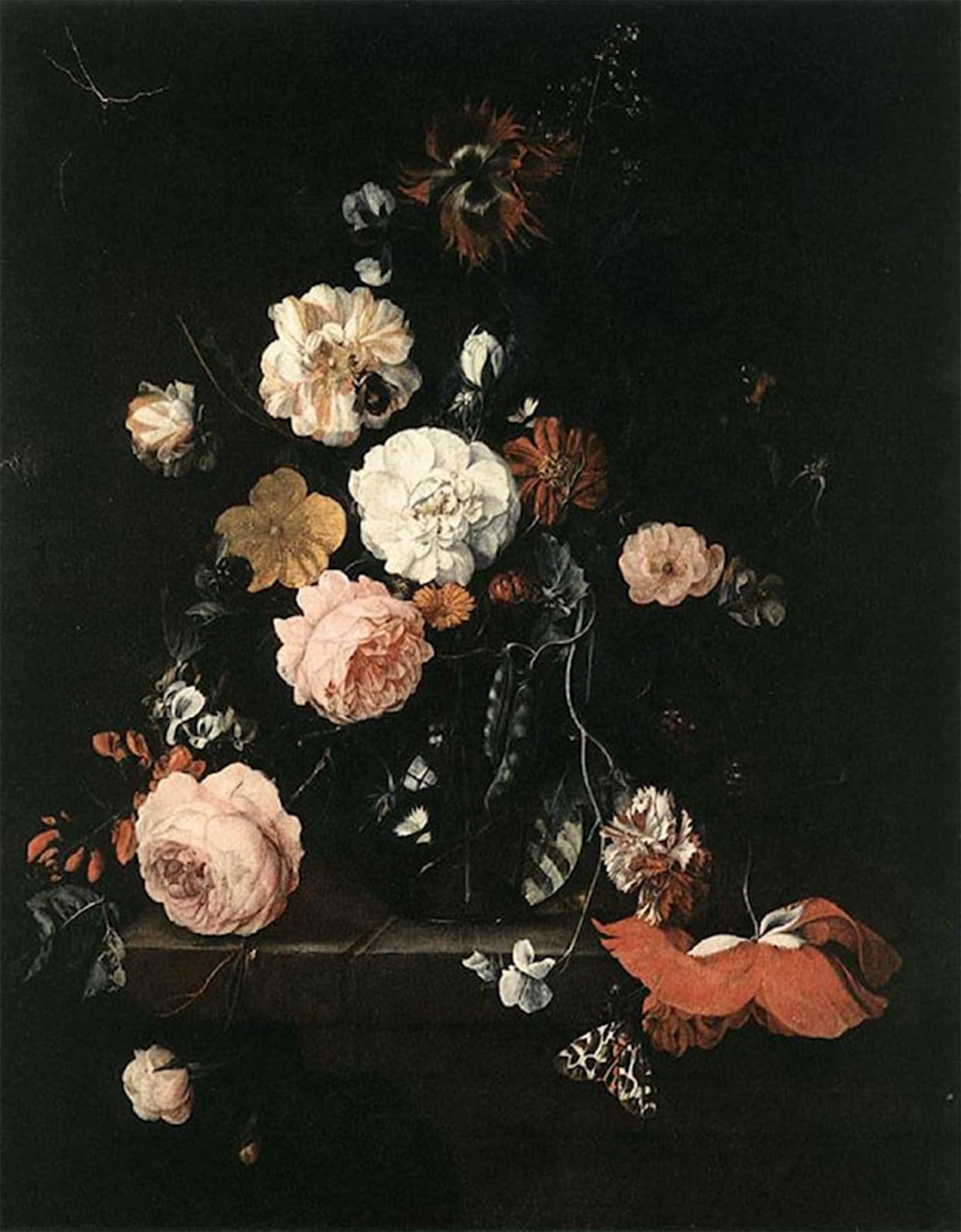 ARTXLXXBN Famous Painting Canvas Artwork Graffiti Print Flower Still-life by Cornelis De Heem Portrait Canvas Image for Home Decor 60x90cm