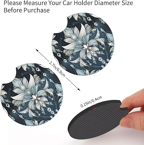 Miniatura 3 de Posavasos estampados con formas de cristal vintage Deco (2.7 pulgadas de diámetro), posavasos absorbentes de agua y a prueba de fugas