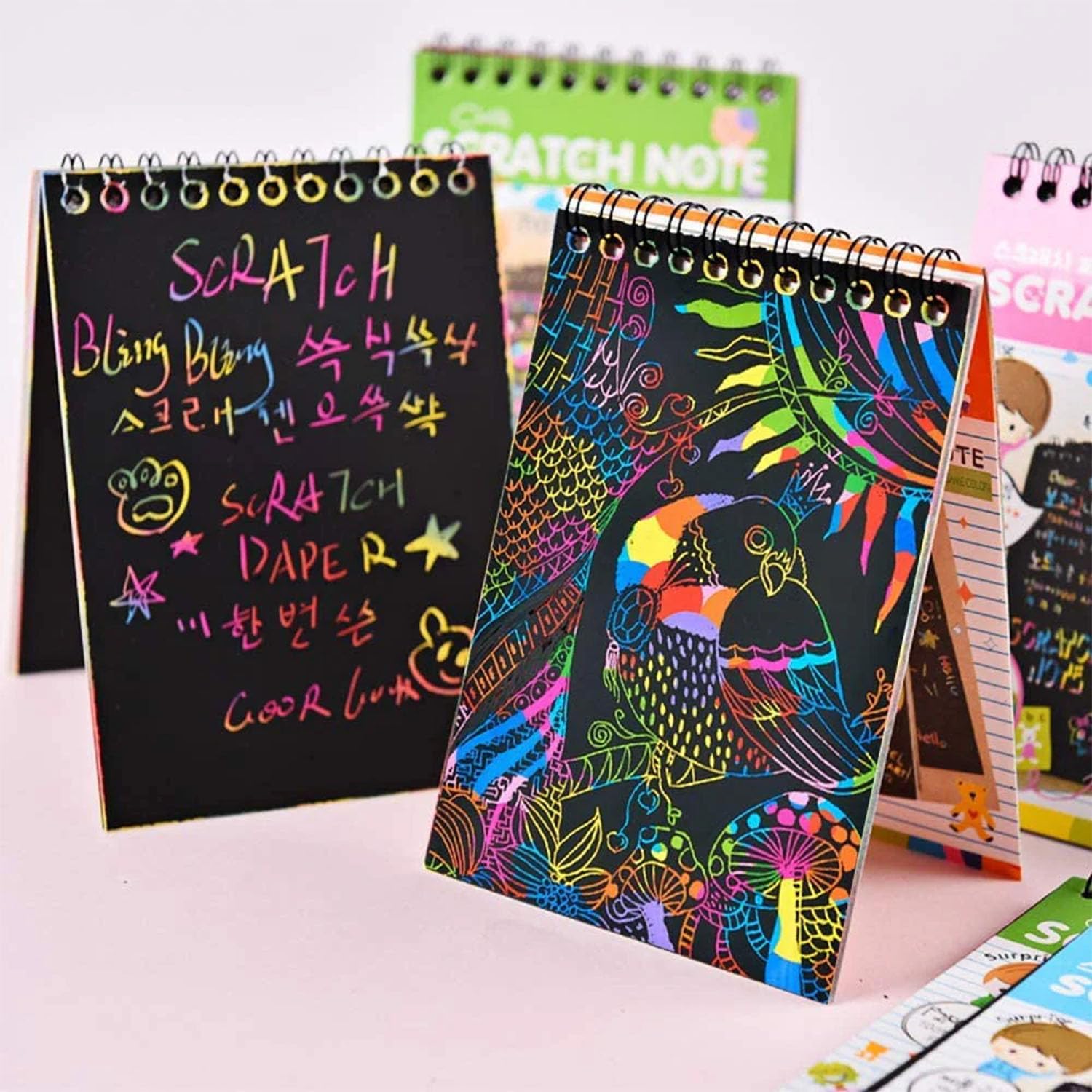 Party Propz Scratch Books for Kids - Set of 12 Pcs Thoughtful Return Gifts Magic Book for Kids, Magical Scratch Art Book for Birthday Return Gifts for Kids 6 Years, Scratch Book Bulk Gifts for Kids - Image 5 thumbnail