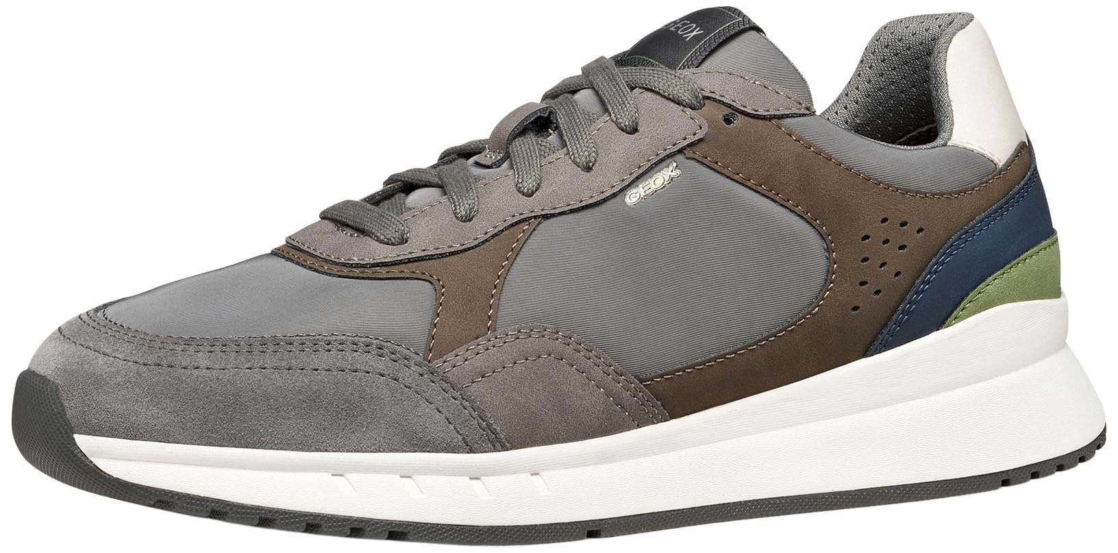 Geox Men's U Brandon B Trainers, Dove Grey/DK Grey, 43 EU