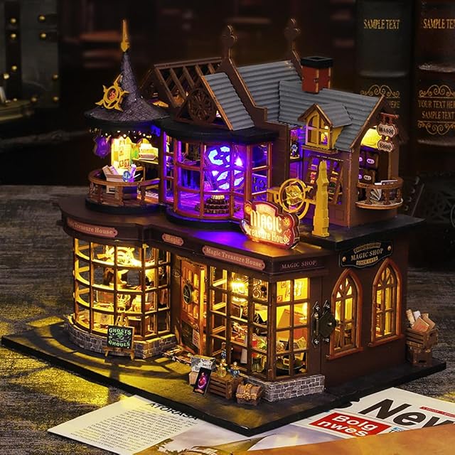 Foto 8 de 8 de TOPBSFARNY Kit de casa en miniatura, kit de fabricación de casas en miniatura con muebles