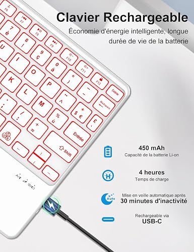 FOGARI Keyboard Case for iPad 11/10th Generation 2025/2022, Detachable Wireless Bluetooth AZERTY Keyboard Backlight 7 Colors Multi-Touch Touchpad for iPad 10th Gen/A16 (10.9"/11") - Pink - 8