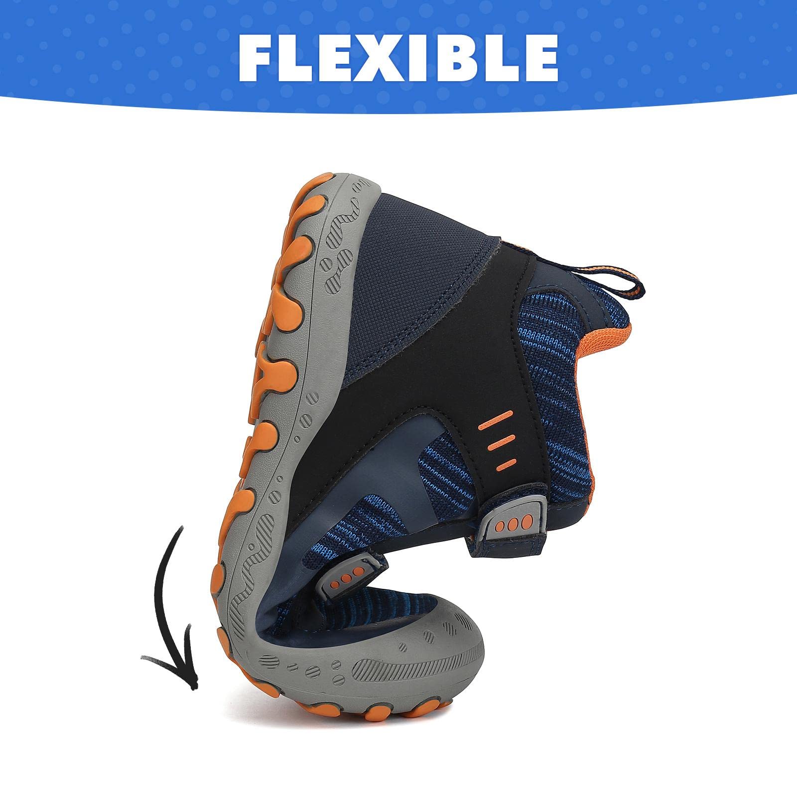 Mishansha Botas de Senderismo Niño Niña Zapatos de Trekking Antideslizante Ligero Zapatillas de Montaña Cómodos Exterior, Azul Vaquero 26 EU
