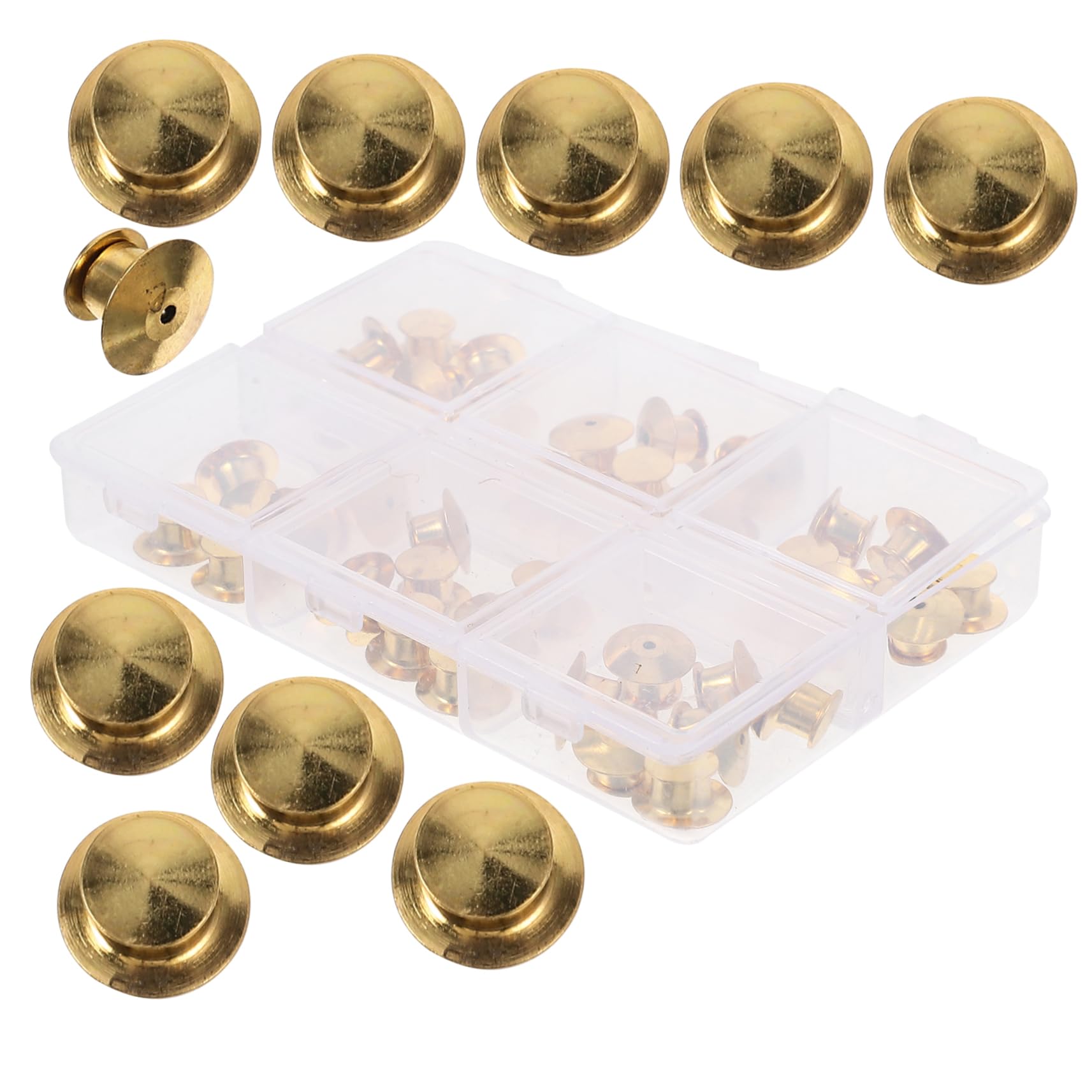 EXCEART 4 Cajas Redondas De Joyería Hebilla De Solapa Pin De Embrague De Resorte con Pasadores De Esmalte Pinback Profesional Corbata Tack Uso Diario Pin Espalda Principal Insignia
