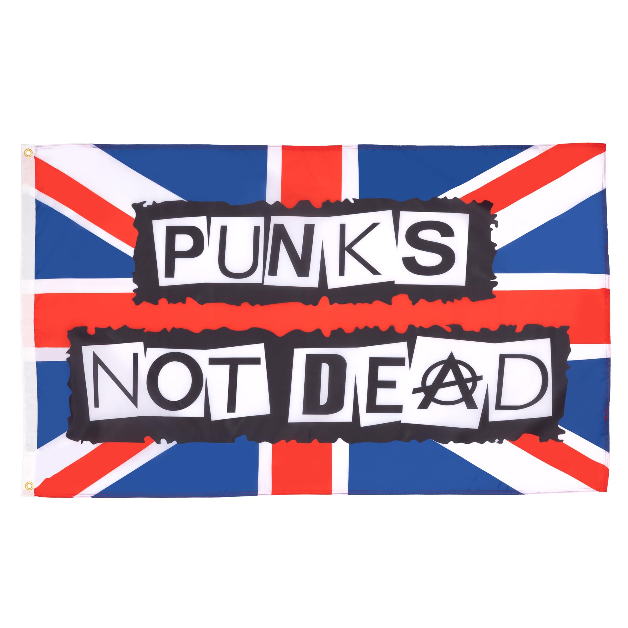 Drapeau Punks Not Dead 150x90 cm en Polyester avec Oeillets Métalliques