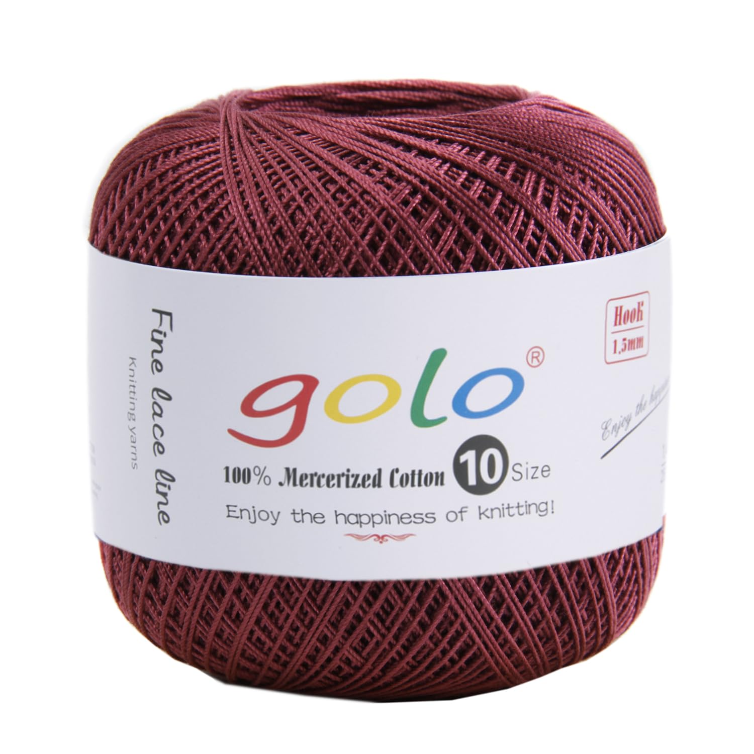golo Crochet Thread Size 10 Yarn for Hand Knitting Crochet Yarn 216-Red Brown — image 1