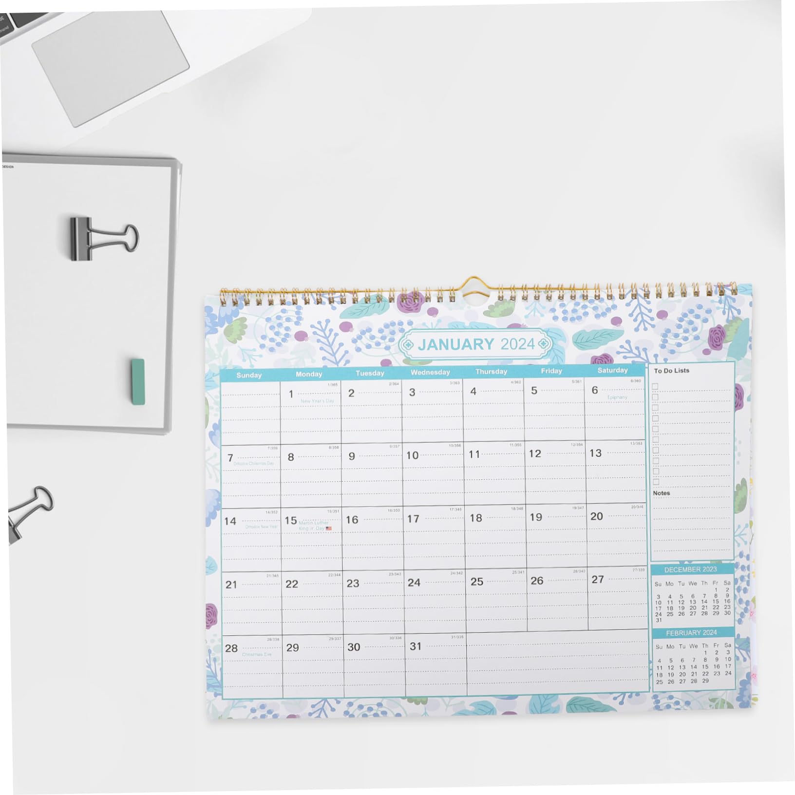 SEWACC 4stücke Englischer Wandkalender Monate Minimalistisches Design Für Büro Und Zuhause Mit Platz Für Persönliche Notizen Und Amerikanische Feiertage