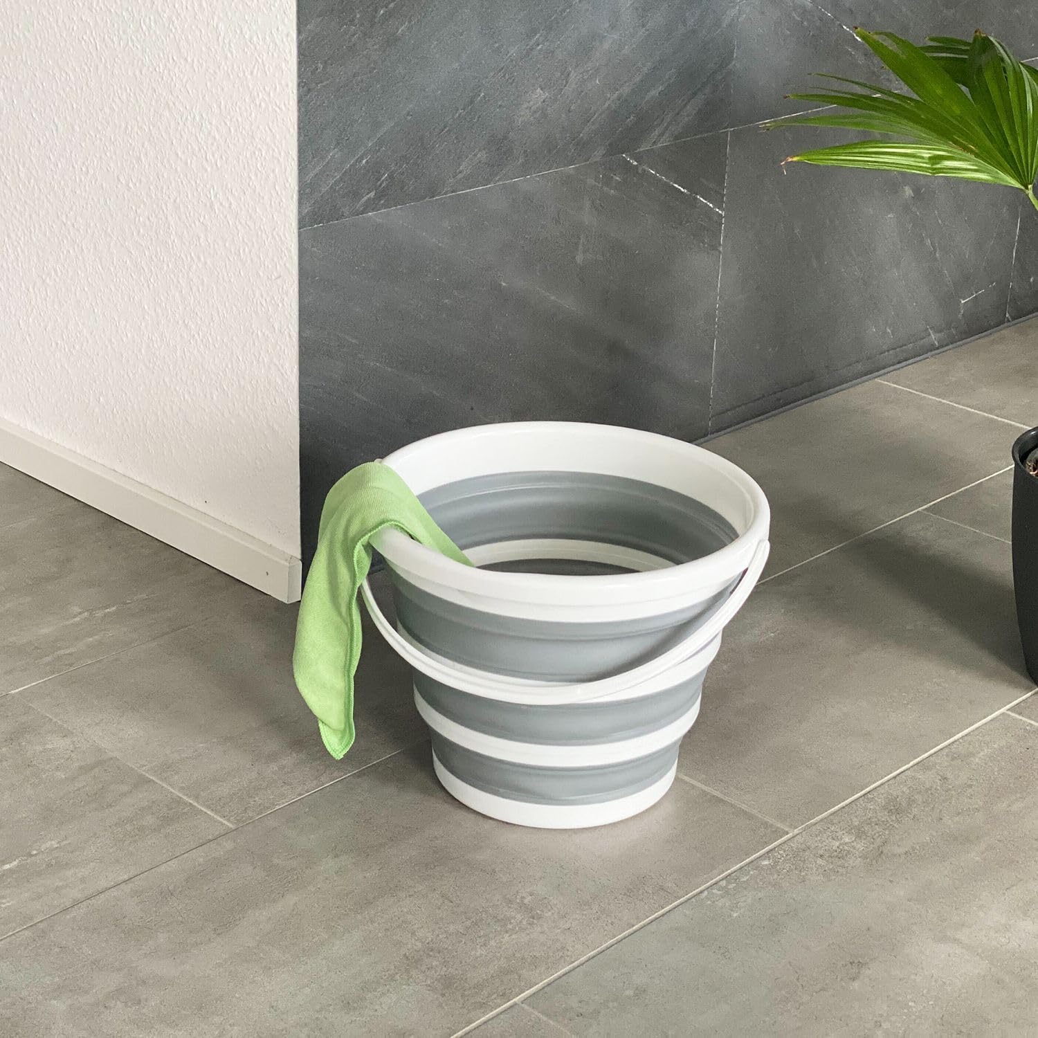 Relaxdays Secchio Pieghevole Da 10 Litri, Pieghevole, Recipiente Richiudibile, Per Casa - Foto 9