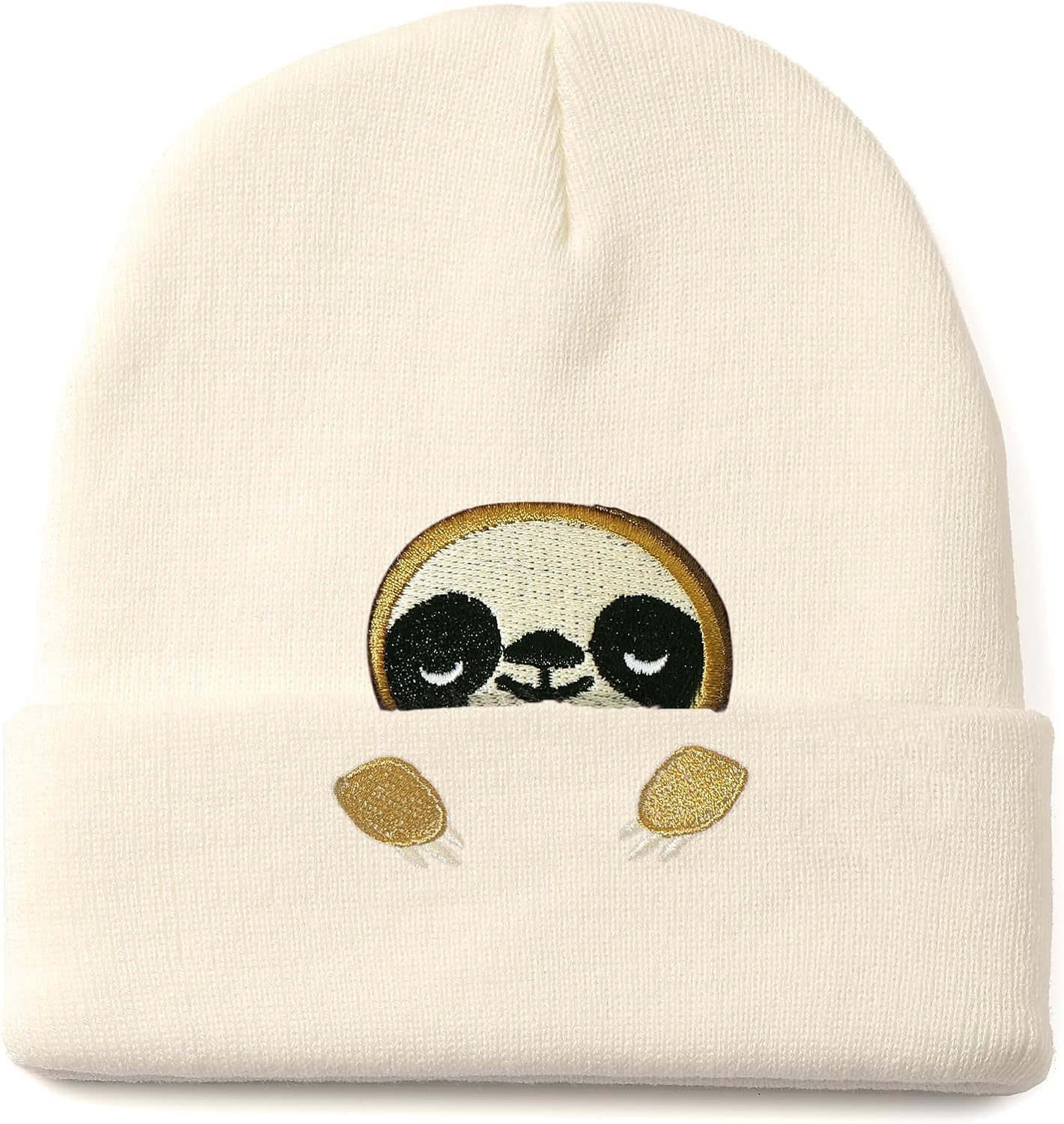 Sloth Gifts Hat Beanie for Women Men Coffee Lover Gifts Animal Funny Cute Sloth Themed Accessories Related Decor Stuff