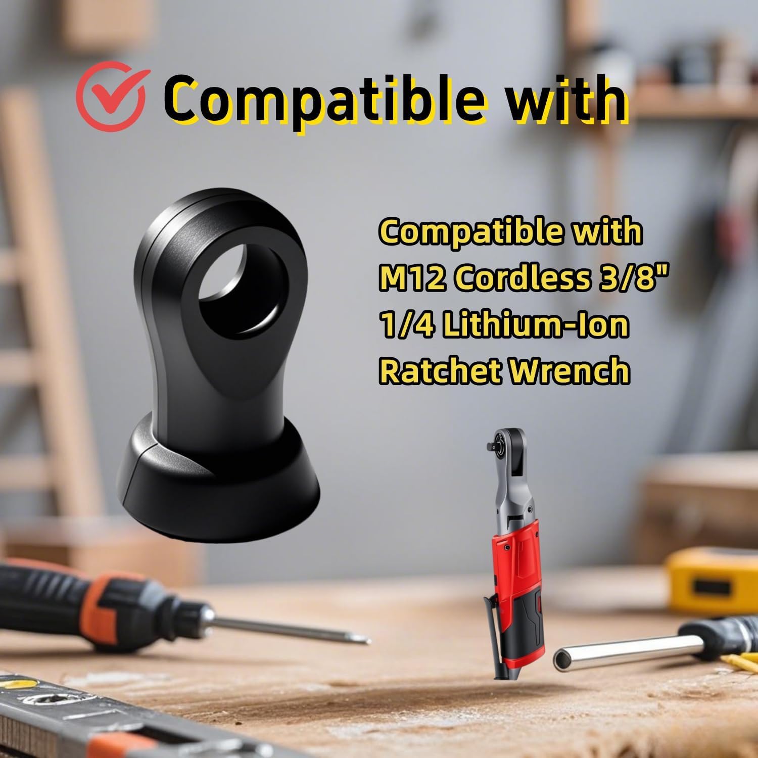 Impact Protective Rubber Boot Rubber Tool Cover Compatible with M12 2456-20 2457-20 Cordless 3/8" 1/4 Lithium-lon Ratchet Replace#: 49-16-2457