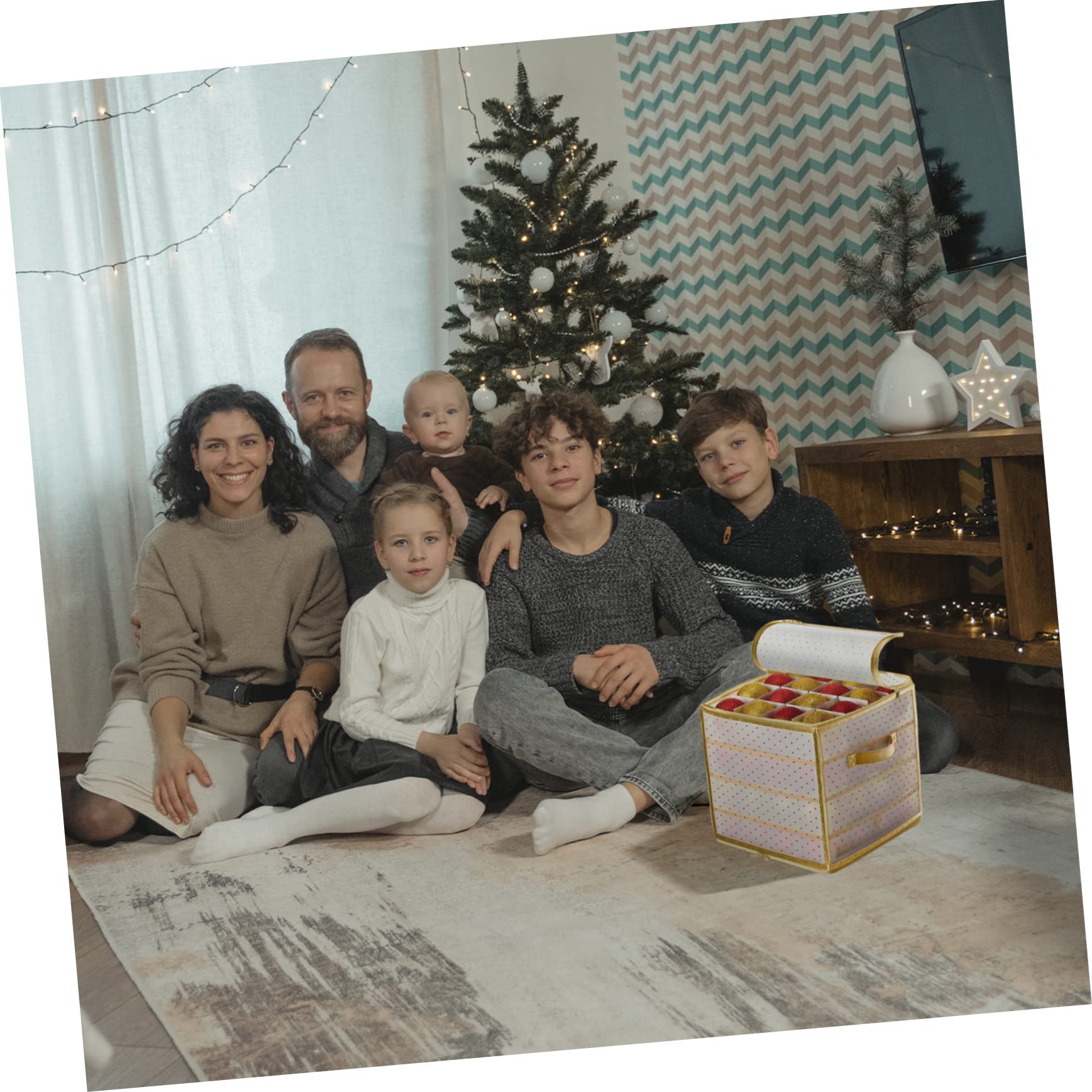 PRETYZOOM Contenitori per Decorazioni Natalizie Cerniera Contenitori per Palline di Natale Decorative Organizer per Decorazioni Natalizie Cerniera per Conservare Oggetti Vari
