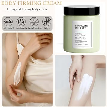 Champagne Lifting Body Cream,Skin Firming Body Cream,Champagne Beaute lift Body Crème with Luxe-Lift Firming Complex & Collagen,Deep Hydration & Smoothing, Hydrates Dry Skin Arms & Legs,250ML