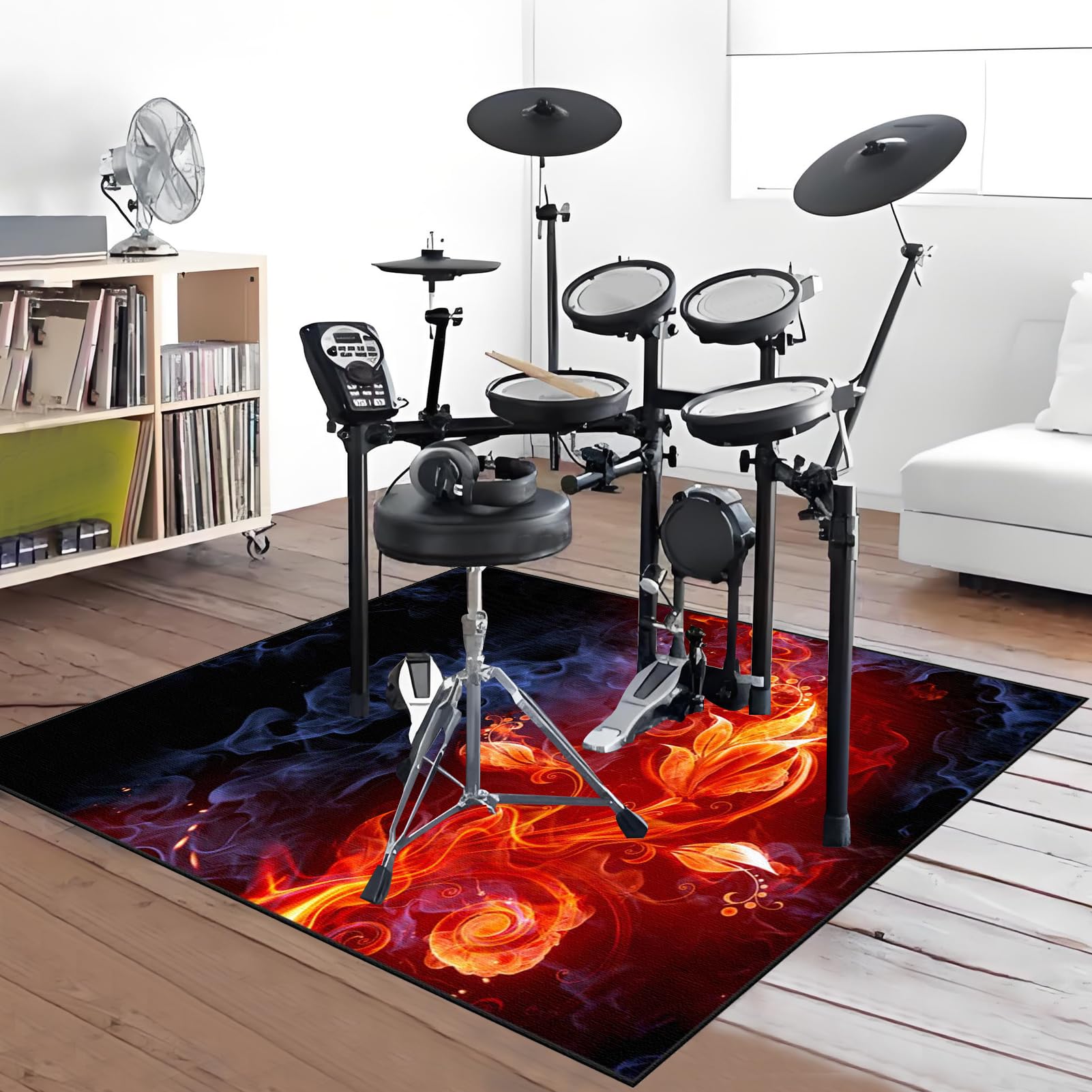 Alfombra de Bateria Alfombra de Tambor Alfombrilla para Batería Profesional Alfombrilla de Tambor Alfombrilla insonorizada Antideslizantes Tapetes Acústicas Alfombra Bateria Electronica 160 x 140 cm