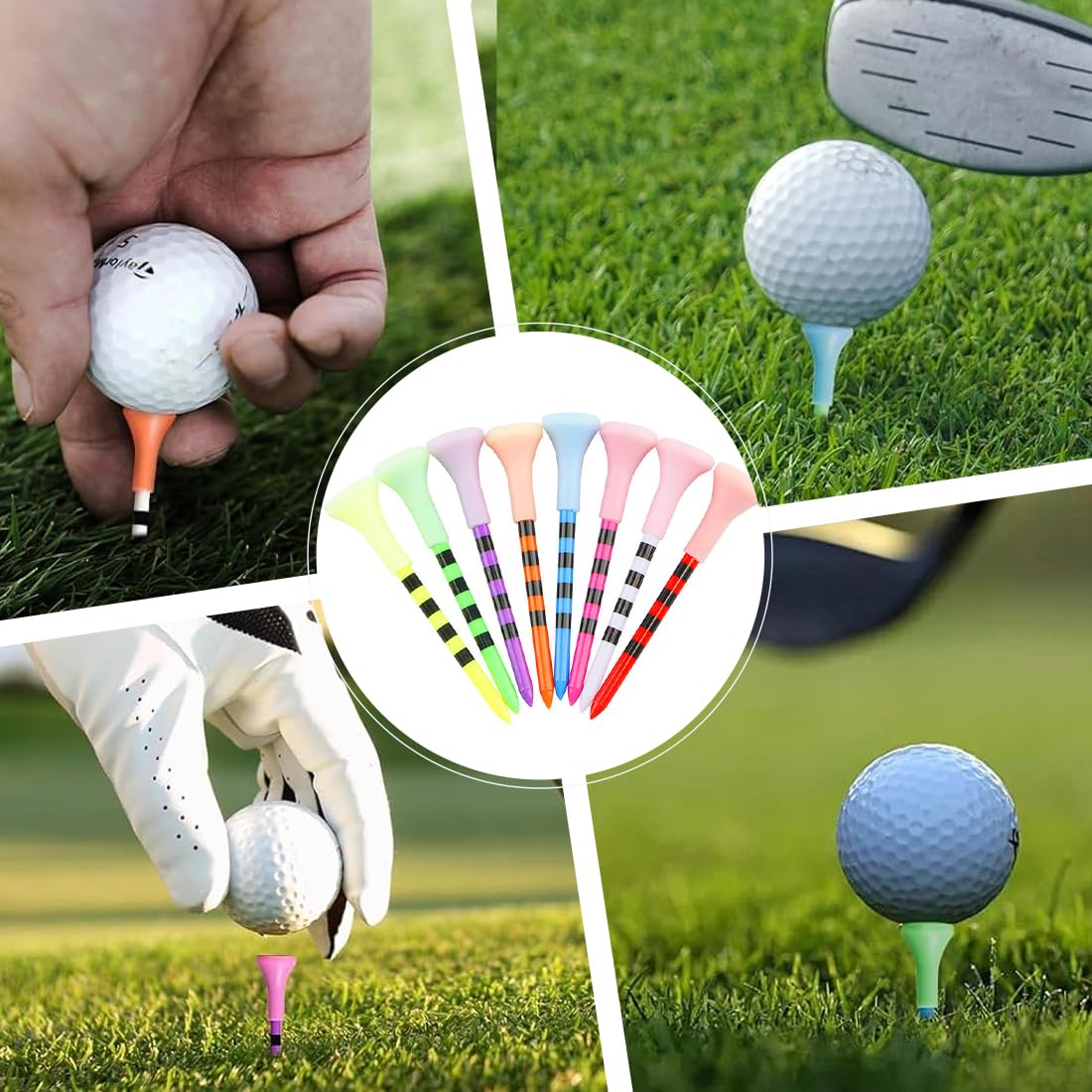 50 Pezzi Premium Tee da Golf in Plastica, Accessori per Campo da Golf, Ideali per Golfisti Amatoriali, Professionisti e Giovani, Perfetti per Drive e Allenamento (83mm) (Colorati)
