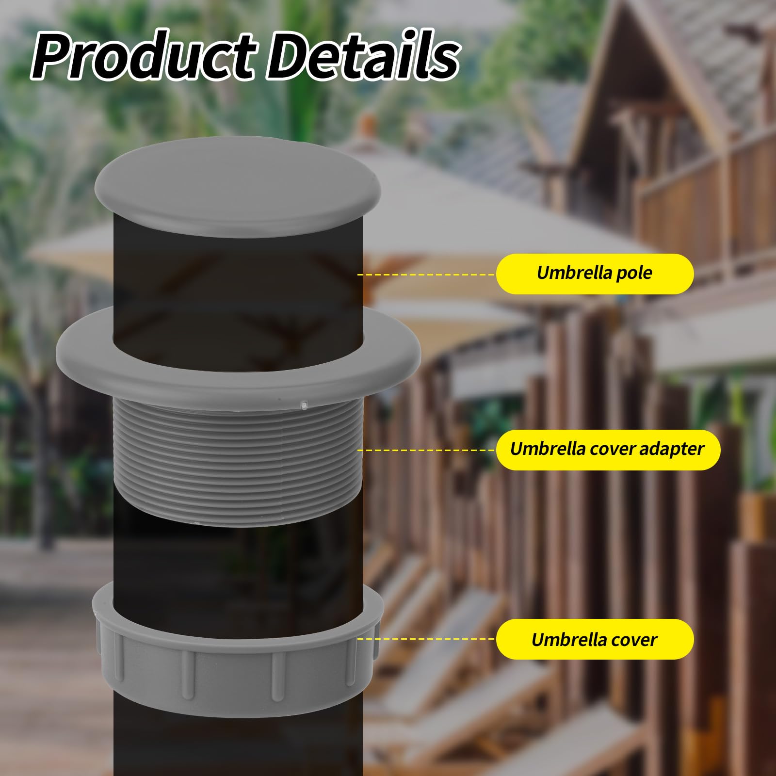 BOXOB Set di Tappi e Tappi Fori di Ombrelloni, Inserti Coprifori Tavoli Ombrellone Esterno in Plastica ABS Accessori per Mobili da Giardino per Tavoli da Giardino (Grigio)