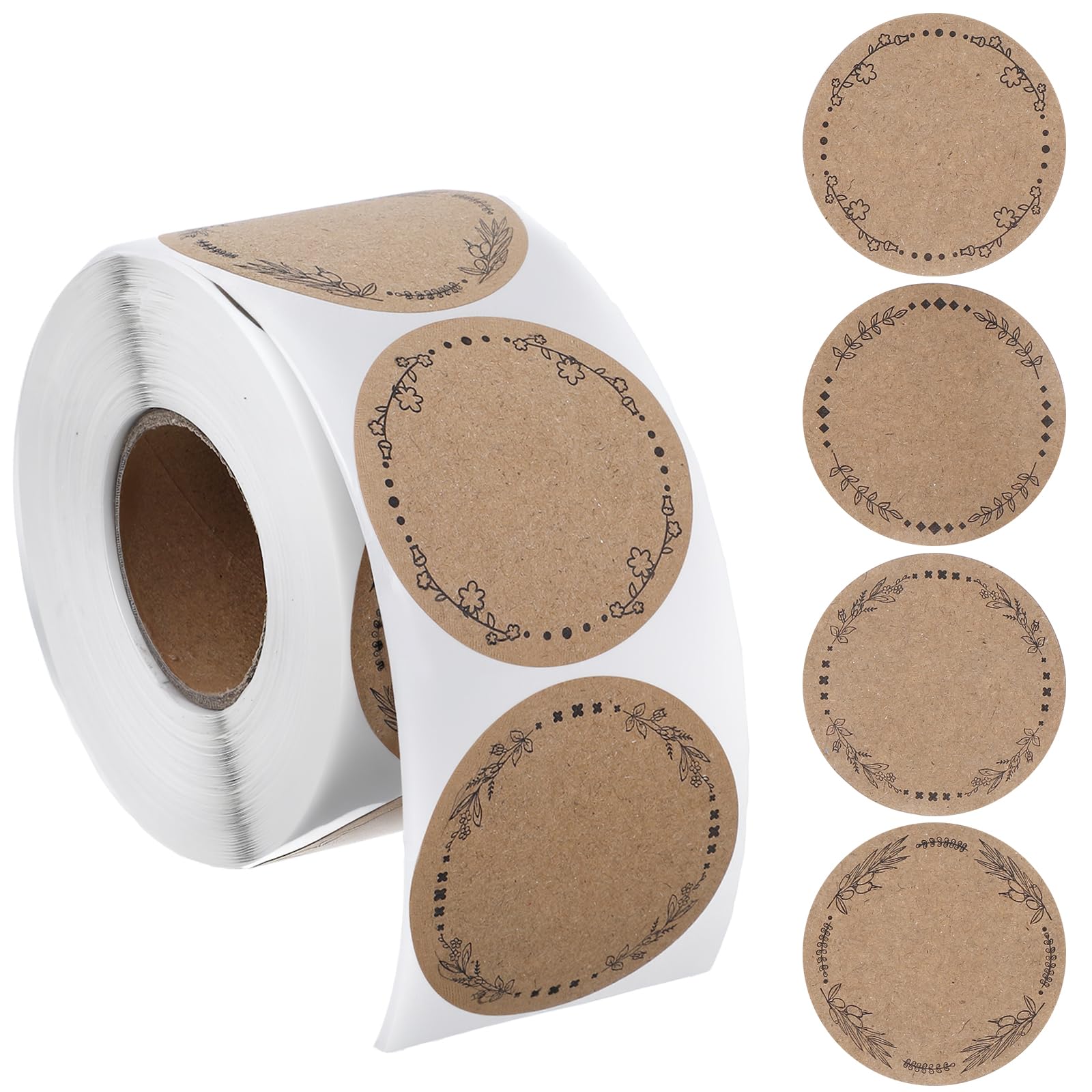 Geschenkstickers, 500 stuks ronde stickers, handgemaakte etiketten, 38 mm, jametiketten, rond, verwijderbare stickers, zelfklevende etiketten voor Kerstmis, envelop, cadeauzakjes