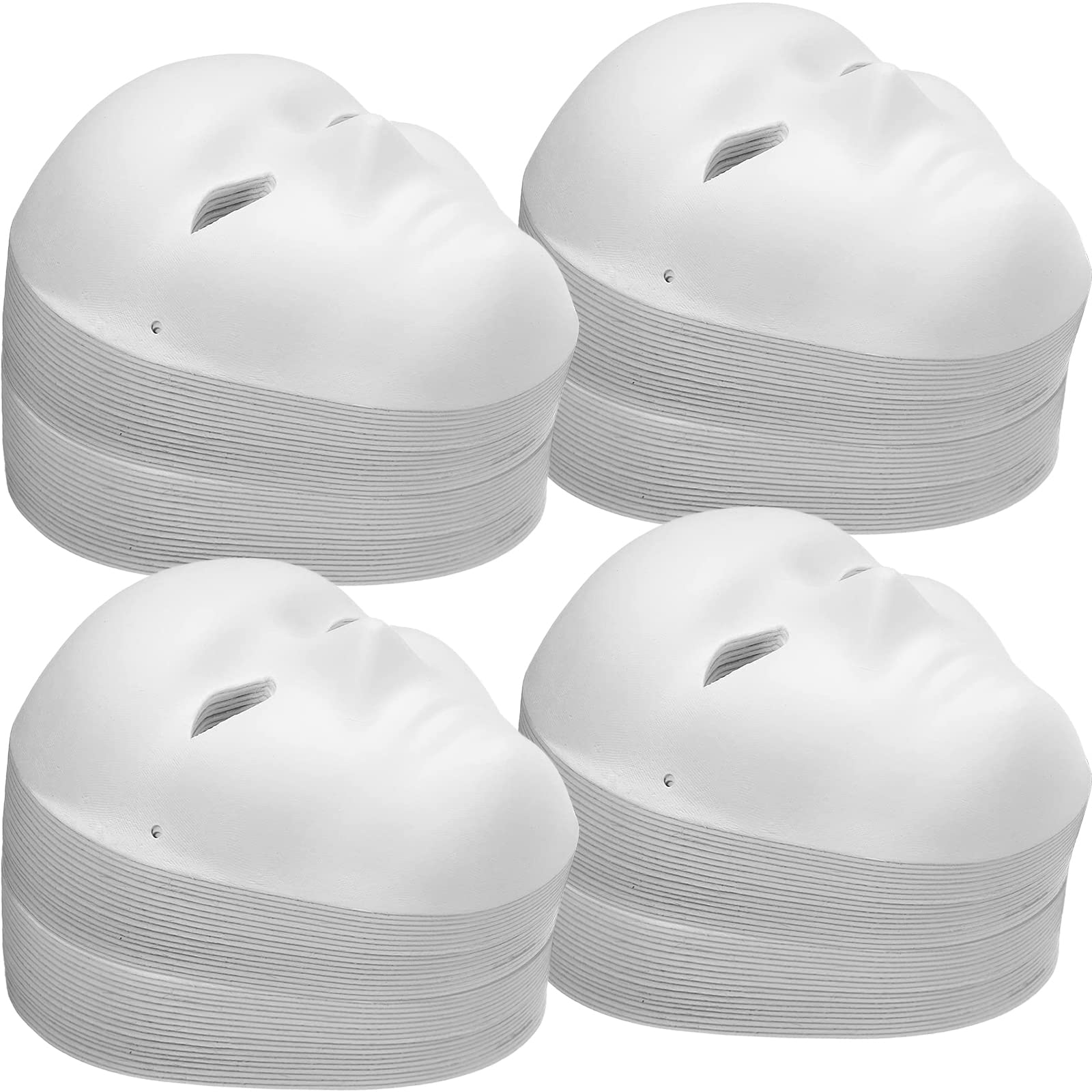 Yilloog 72 Pcs Paintable Paper Mask Blank Paper Mask Mache Full Face Masquerade White DIY for Crafts Women Men Adults Holiday Art Crafts Party Favors, 6.8 x 8 Inches, 7.5 x 9.5 Inches