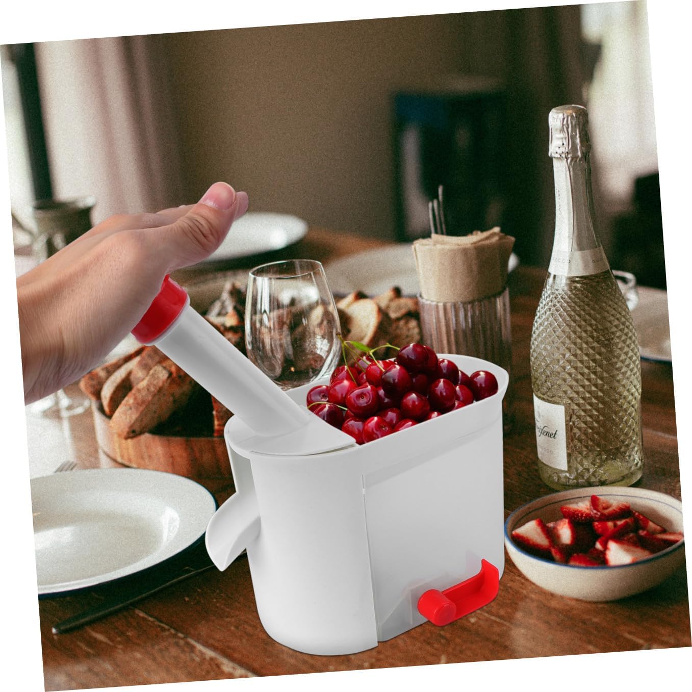 VOSAREA 1Pc Multifunctional Cherry Pitter Tool Fruit Vegetable Device for Quick Pit Removal for Safety and Hassle Cherry Preparation