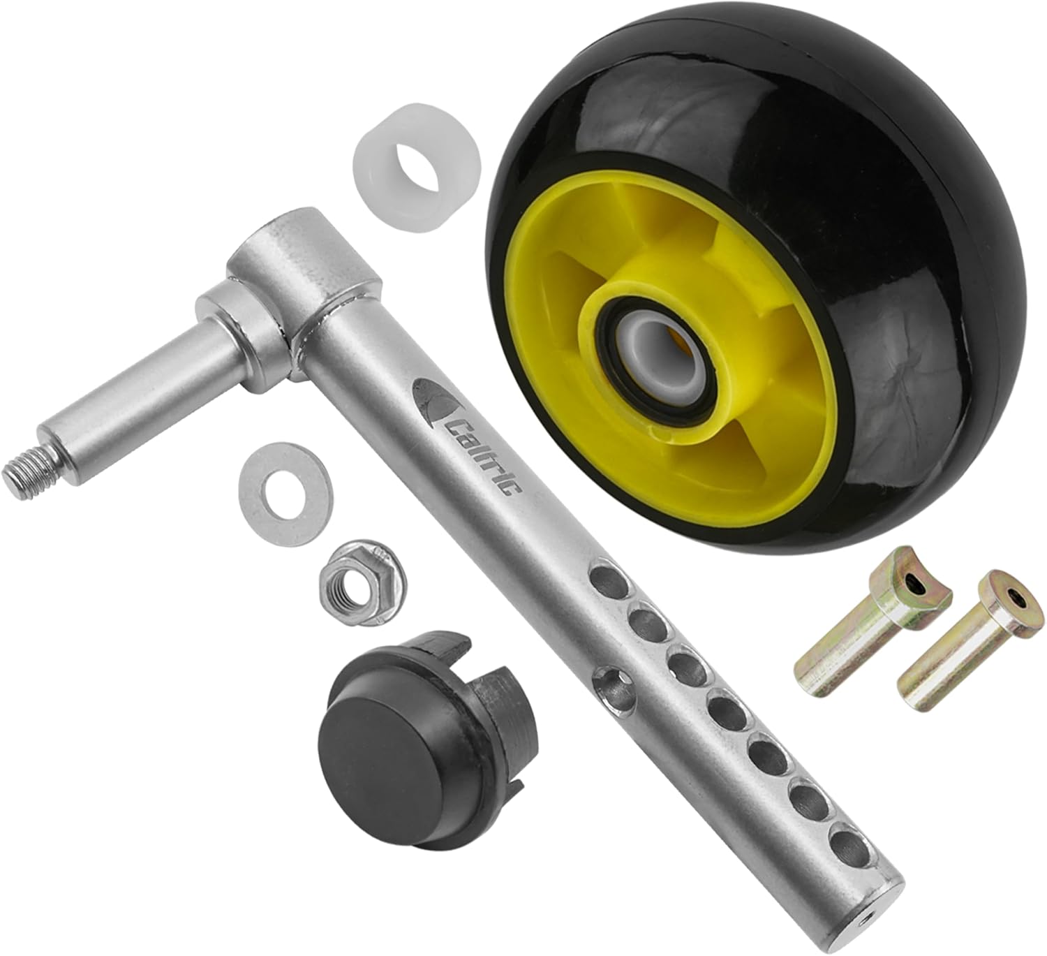 Caltric Front Deck Wheel with Arm Compatible with John Deere X465 X475 X485 X495 X575 X585 X595 X700 X720 X724 X728 X740 X744 X748 (040001-090000)
